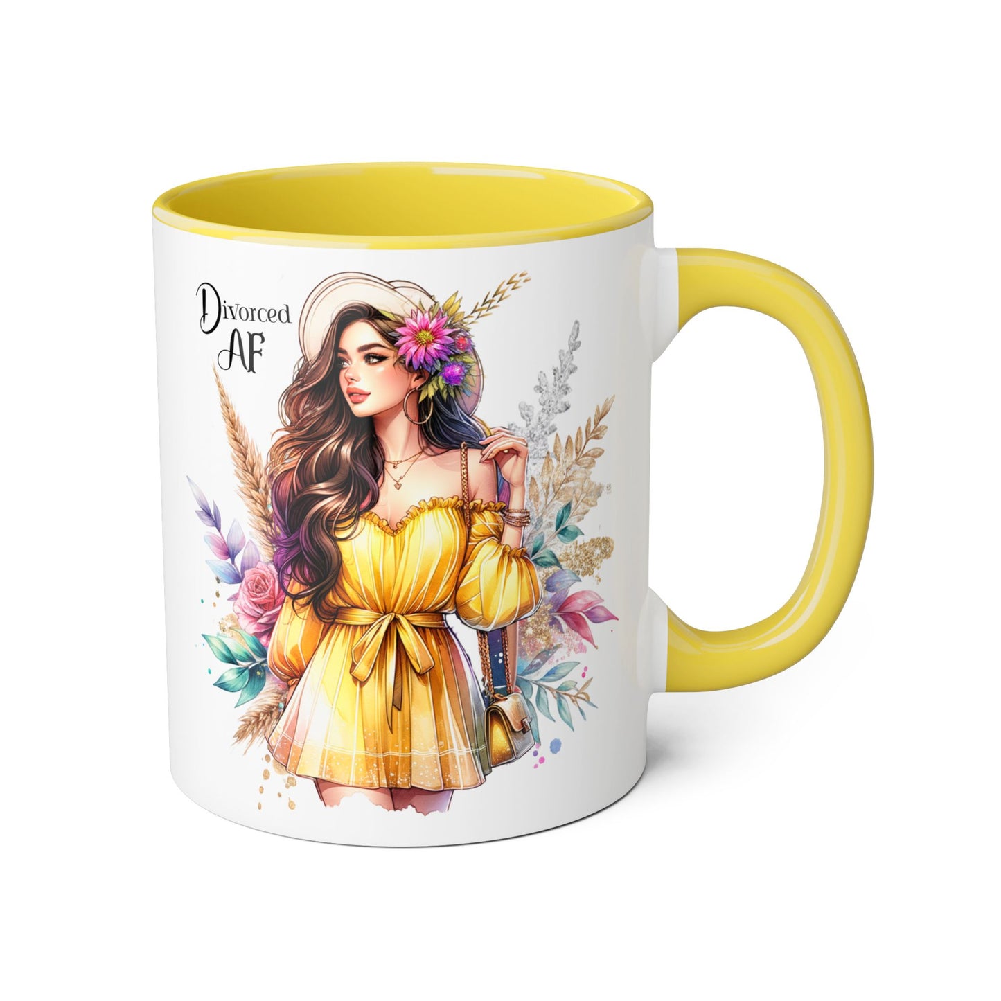 Divorced AF Accent Mug, Empowering Coffee Cup, Self-Love Gift for Her, Unique Birthday Present, Motivational Drinking Vessel