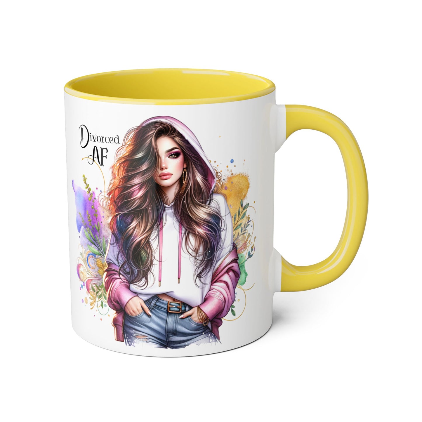Divorced AF Accent Mug, 11oz - Empowering Coffee Cup for Strong Women, Gift for Divorcee, Self-Care Mug, Celebrate New Beginnings