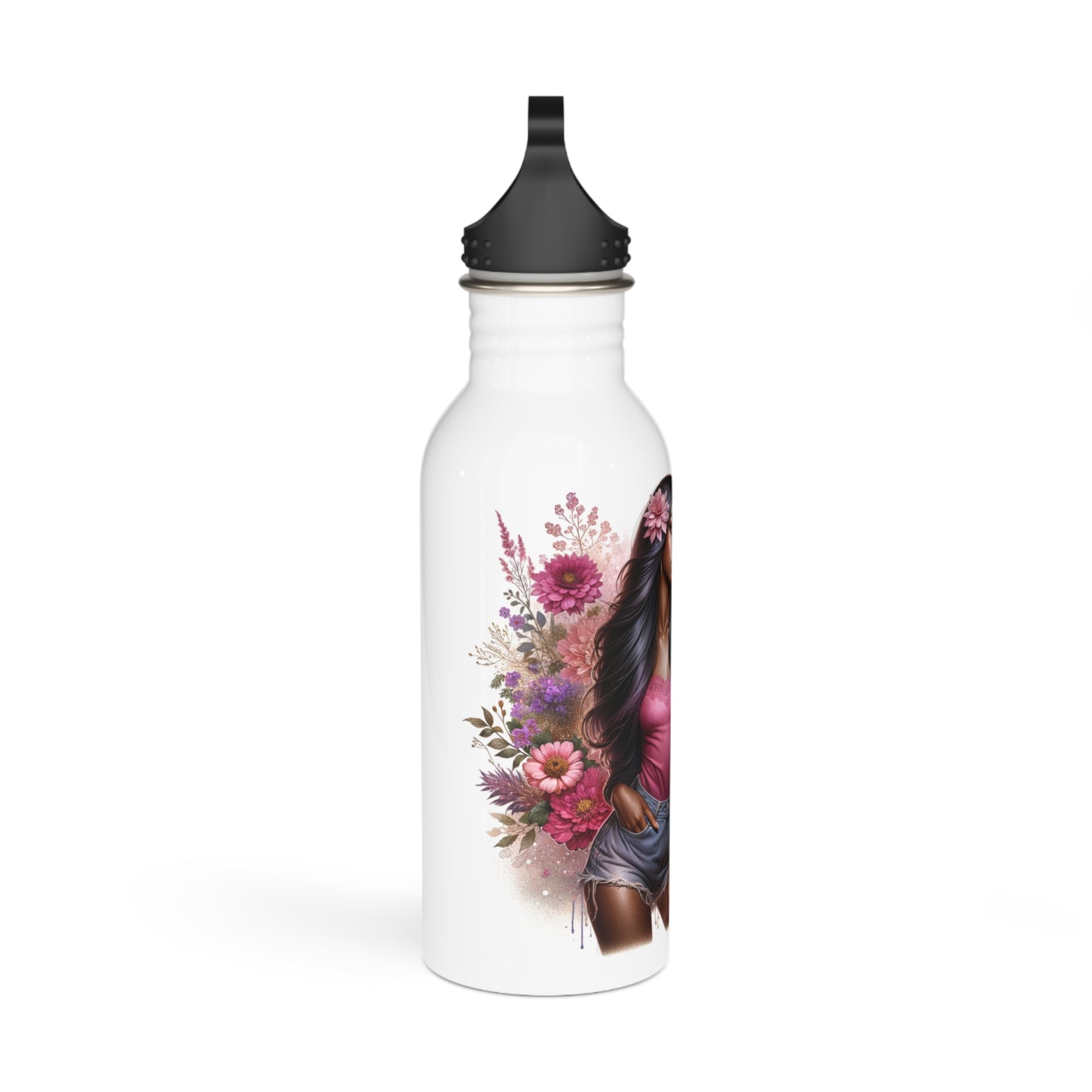 I Am My Own Happily Ever After Floral Art Stainless Steel Water Bottle - Inspiring Style for Every Adventure