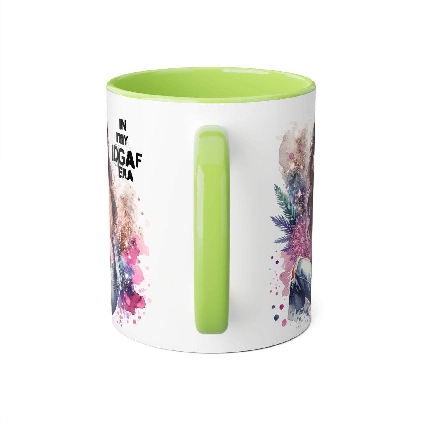 Stylish IDGAF Era Accent Mug, Empowering Gift for Her, Cute Coffee Cup, Trendy Drinkware, Funny Quote Mug, Perfect for Gifting