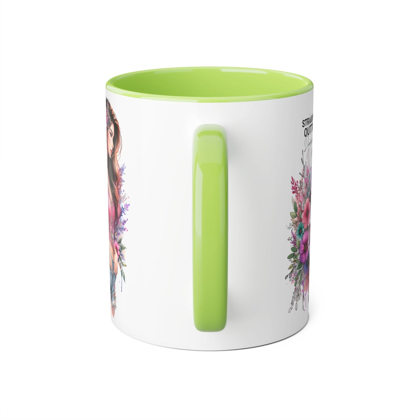 Straight Outta Divorced Humoristic Floral-Inspired Accent Mug, Perfect for Gifts, Home Decor, Coffee Lovers, Tea Enjoyers