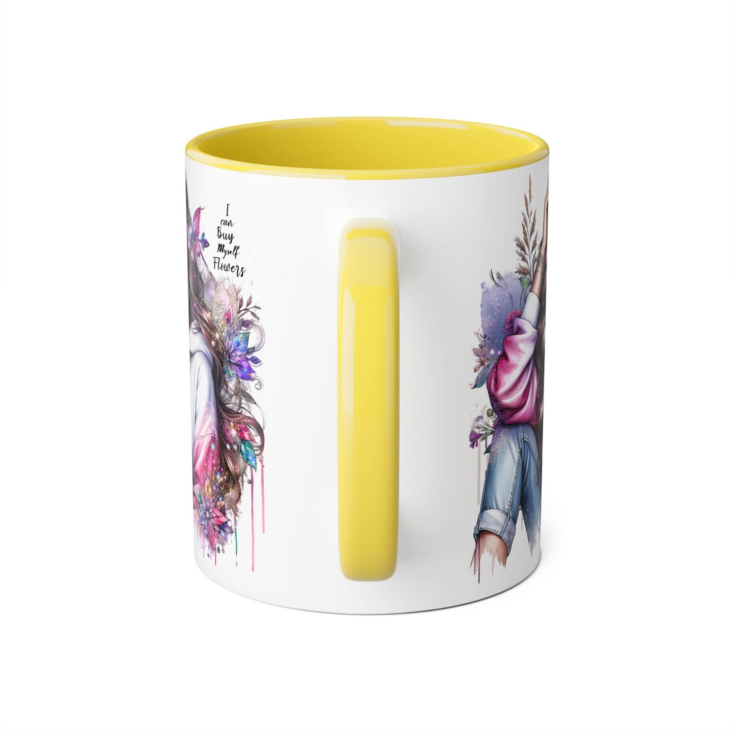 I Can Buy Myself Flowers Artistic Floral Accent Mug | I Keep My Hopes + Dreams, Coffee Cup for Gifts, Home Decor, Birthdays, Self-Care, Tea Lovers