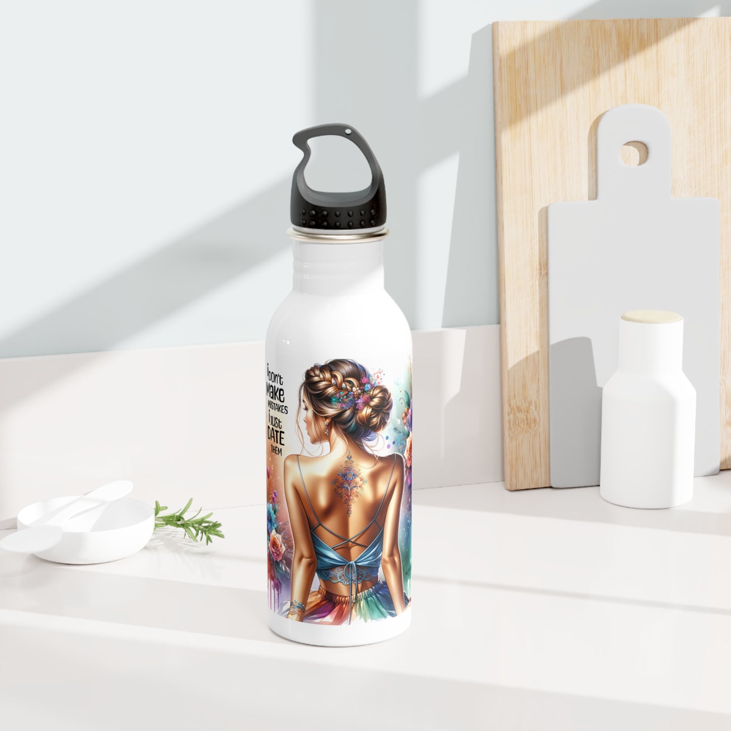 Breakup Water Bottle I Don't Make Mistake, I Date Them Design