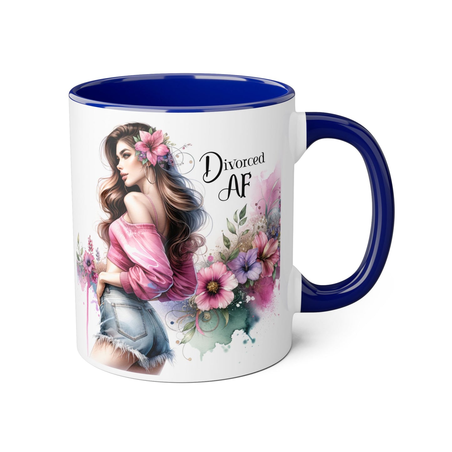 Divorced AF Accent Mug, Empowering Gift for Newly Divorced, Coffee Lover Mug, Inspirational Drinkware, Funny Divorce Humor