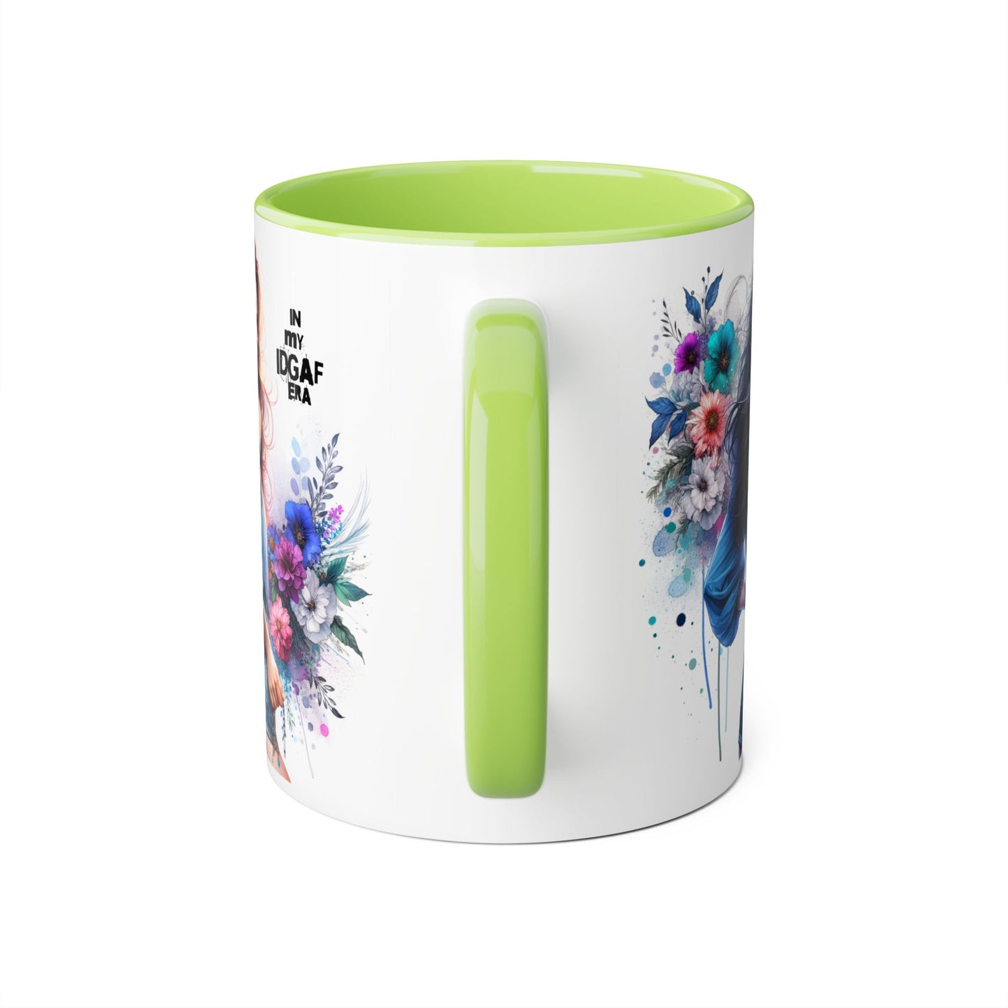Bold Floral Accent Mug, 11oz | In My IDGAF Era, Ideal for Coffee Lovers, Gift for Her, Boho Decor, Motivational Gift