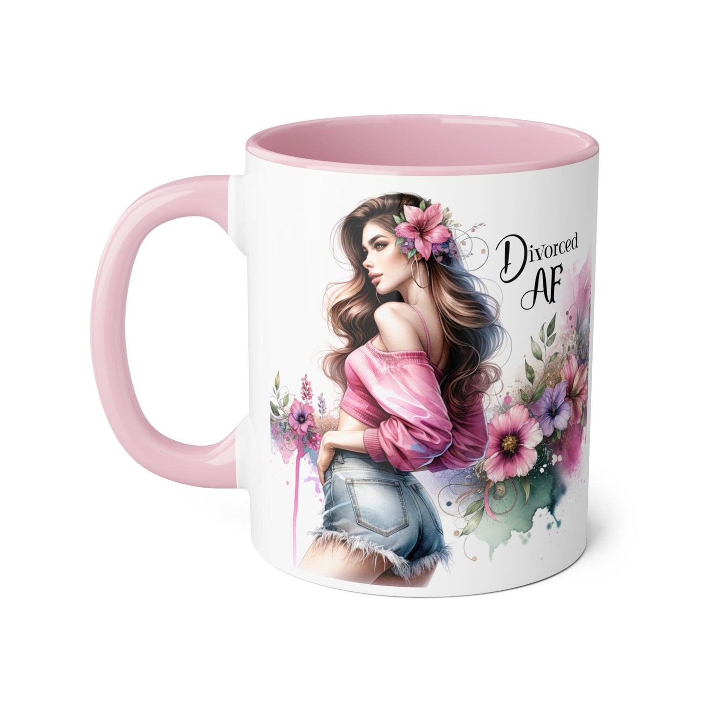 Divorced AF Accent Mug, Empowering Gift for Newly Divorced, Coffee Lover Mug, Inspirational Drinkware, Funny Divorce Humor