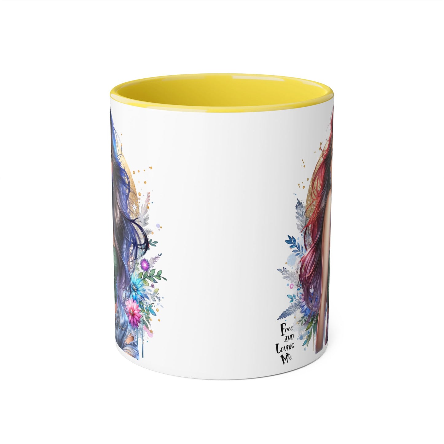Bohemian Accent Mugs, Artistic Coffee Cup, Colorful Floral Mug, Gift for Her, Unique Art Collection, Cozy Vibe