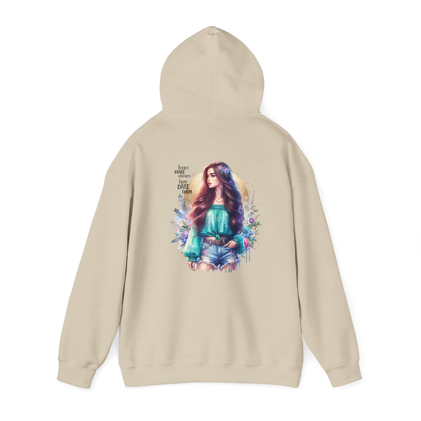 I Don`t Make Mistakes, I Just Date Them Whimsical Art Hoodie, Comfortable Unisex Sweatshirt, Boho Chic Gift, Cozy Streetwear, Perfect for Relaxed Days or Any Occasion
