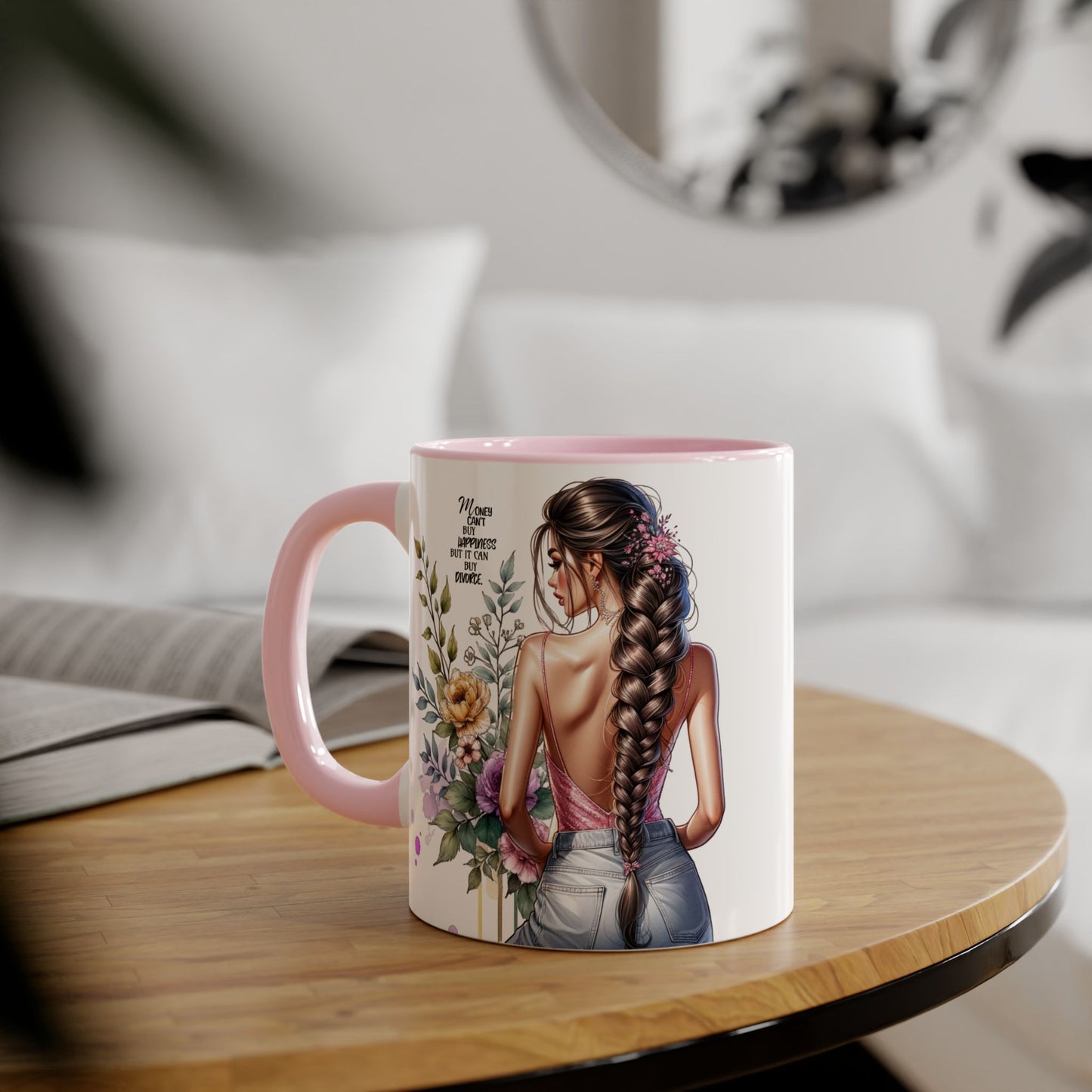 Mug Money Can't Buy Happiness But It Can Buy Divorce Humoristic 11oz Accent Mug