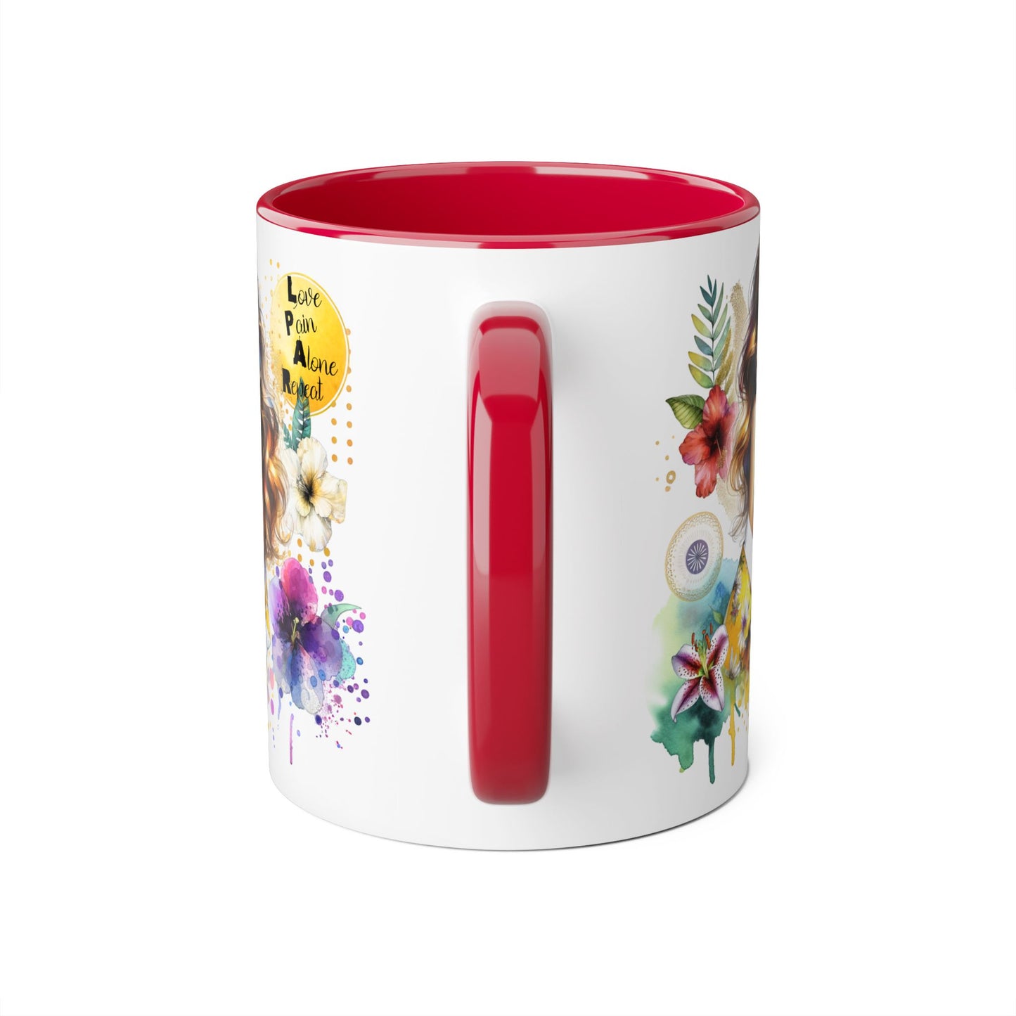 Vibrant Floral Accent Mug, Inspirational Coffee Cup, Gift for Her, Boho Art Mug, Unique Tea Mug, Home Decor