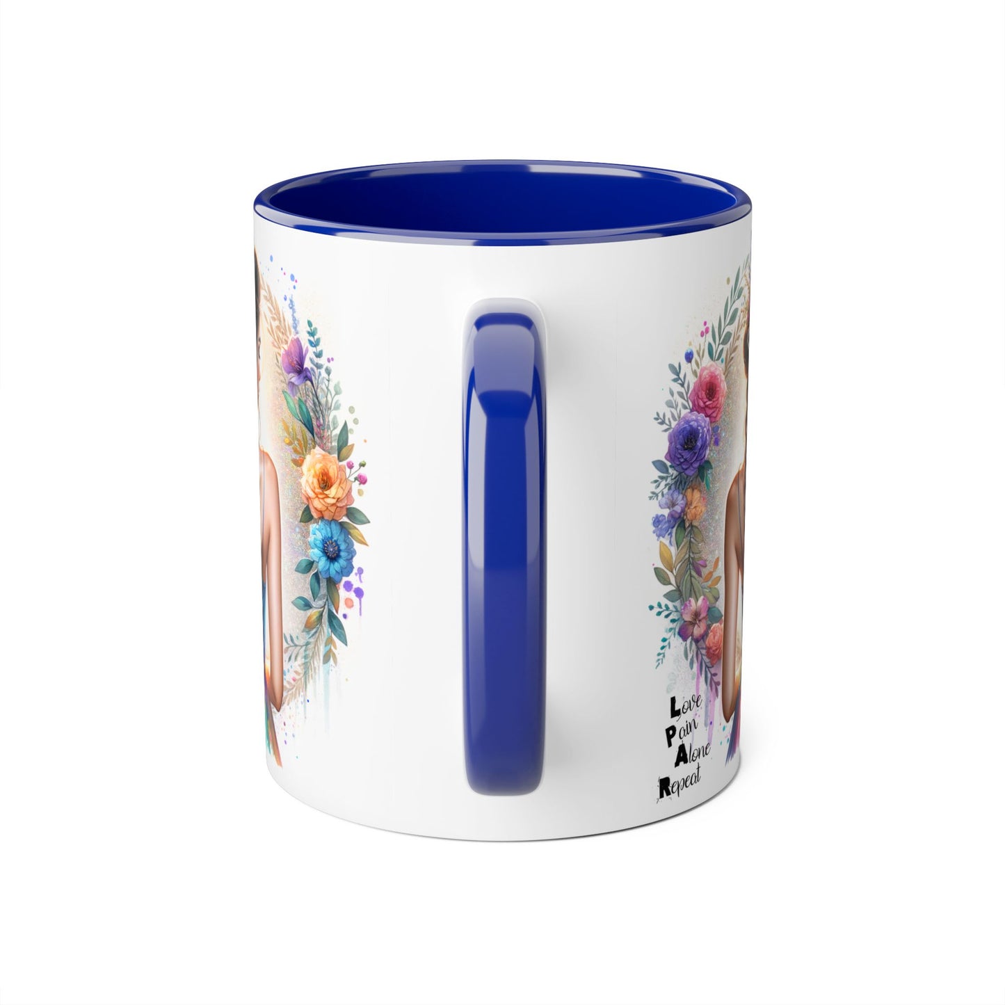 Artistic Accent Mug, Floral Coffee Cup, Unique Gifts for Her, Inspirational Drinkware, Love Yourself Mugs, Boho Style