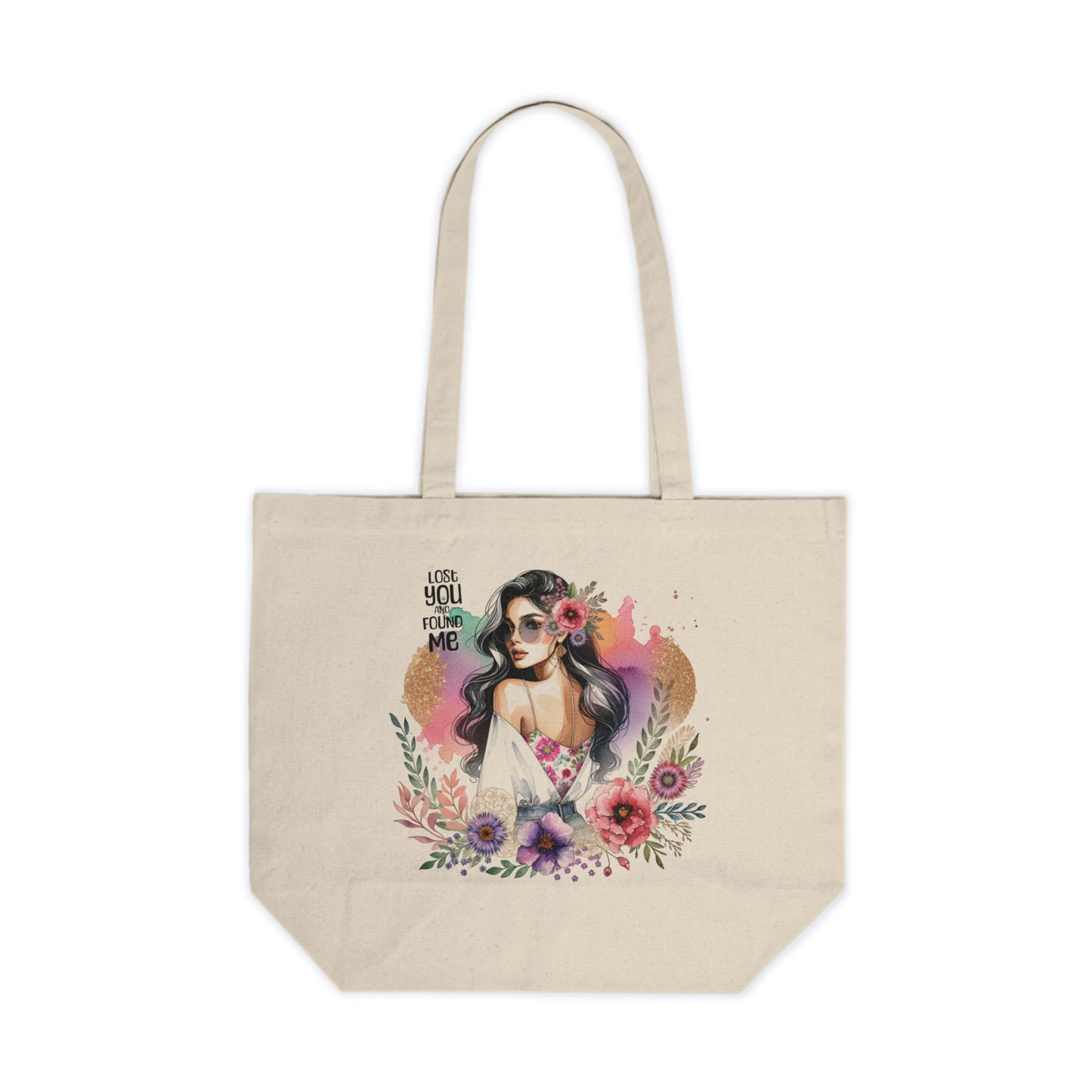 Lost You and Found Me Chic Floral Canvas Tote Bag - Cute Reusable Shopping Bag, Eco-Friendly Handbag, Gift for Her, Beach Tote, Grocery Bag
