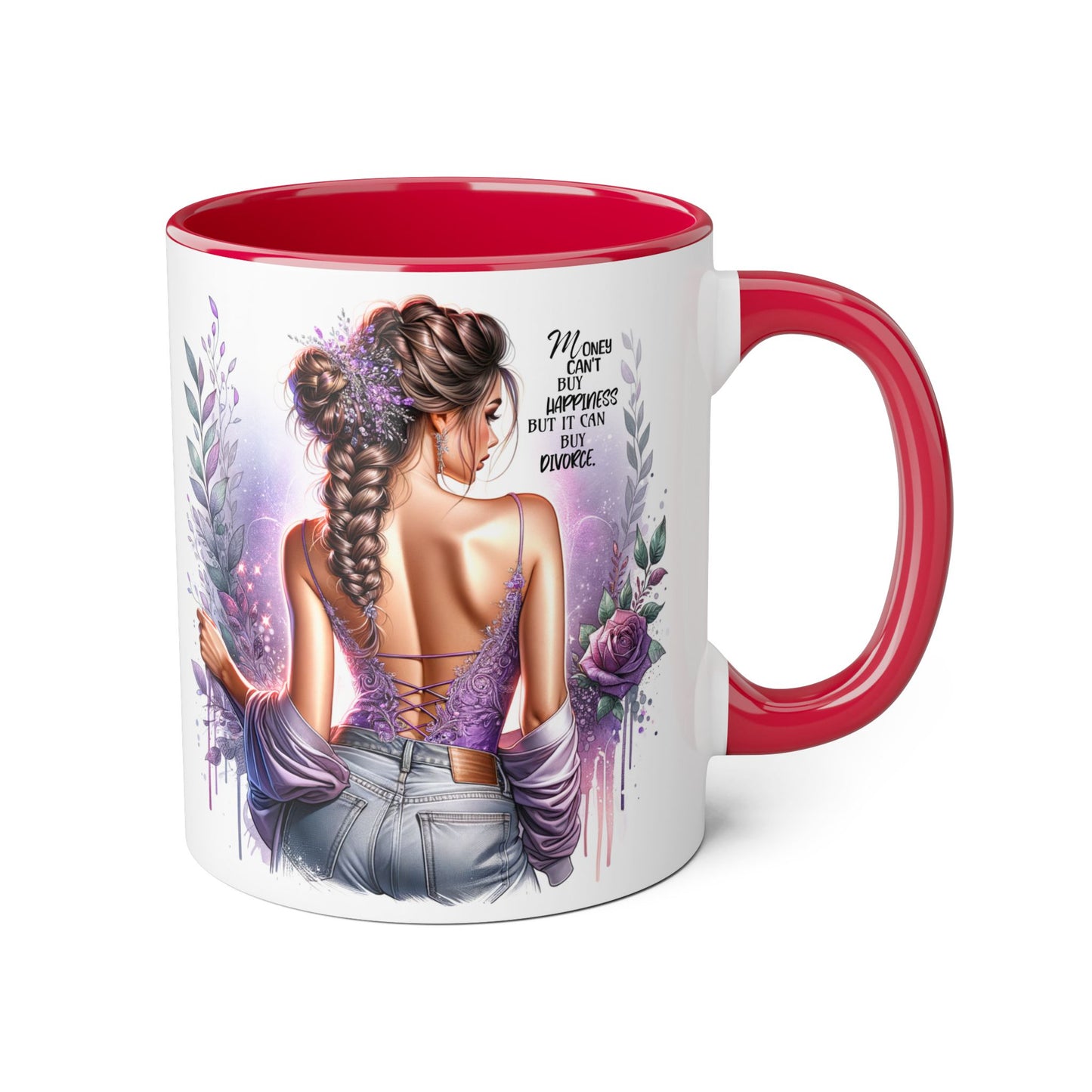 Money Can't Buy Happiness But It Can Buy Divorce Humoristic Artistic Affirmation Mug, Limitless Potential Coffee Cup, Inspirational Gift for Her, Motivational Drinkware, Empowerment Mug