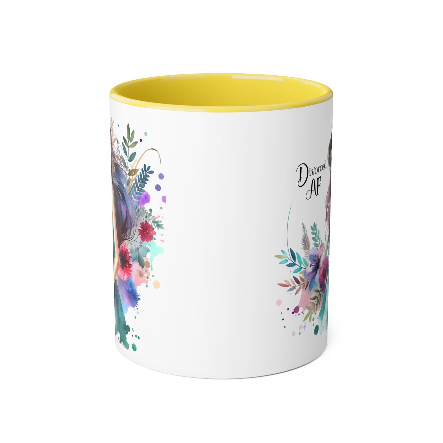 Divorced AF Accent Mug - Inspirational Coffee Cup, Unique Gift for Newly Divorced, Motivational Drinkware, Self-Care Mug