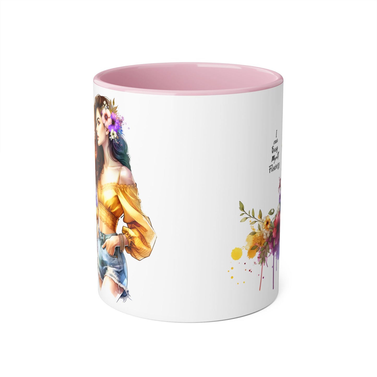 I Can Buy Myself Flowers Floral Bohemian Accent Mug - Perfect Gift for Flower Lovers, Art Enthusiasts, Home Decor, Spring Celebrations, Coffee Lovers