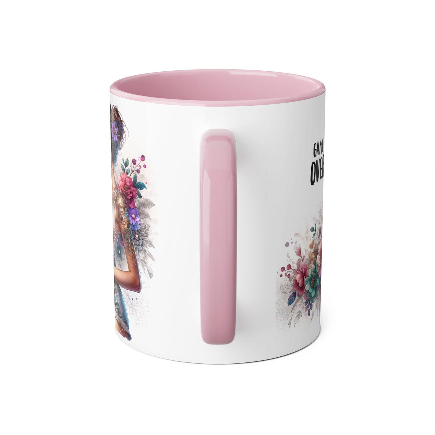 Floral Game Over Mug | Stylish Coffee Cup for Gamers | Unique Gift for Birthdays, Holidays, or Just Because, Tea Mug, Accent Mugs