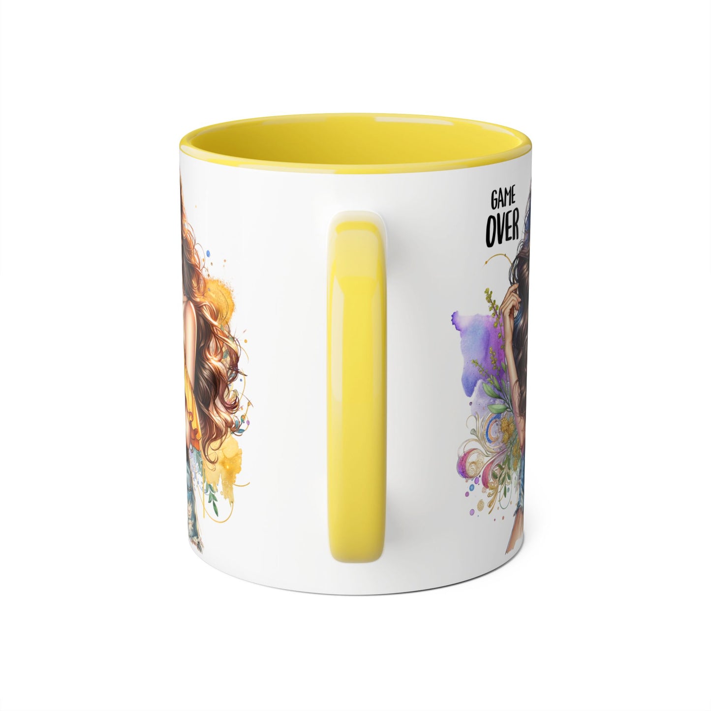 Game Over Accent Mug, 11oz Coffee Cup for Gaming Lovers, Unique Gift for Her, Fun Drinkware for Celebrations, Stylish Tea Mug