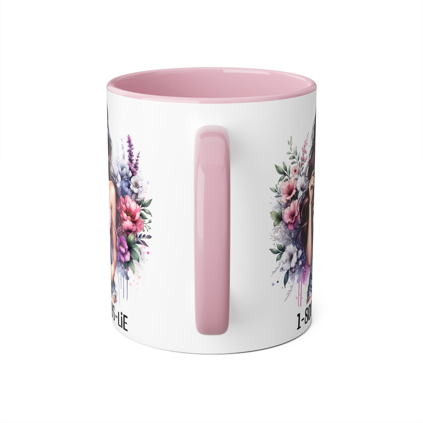 Chic Floral Coffee Mug - 1-800-BOYS-LIE, Trendy Gift for Her, Cute Floral Accent Mug, Coffee Lover's Gift, Girlfriend Mug