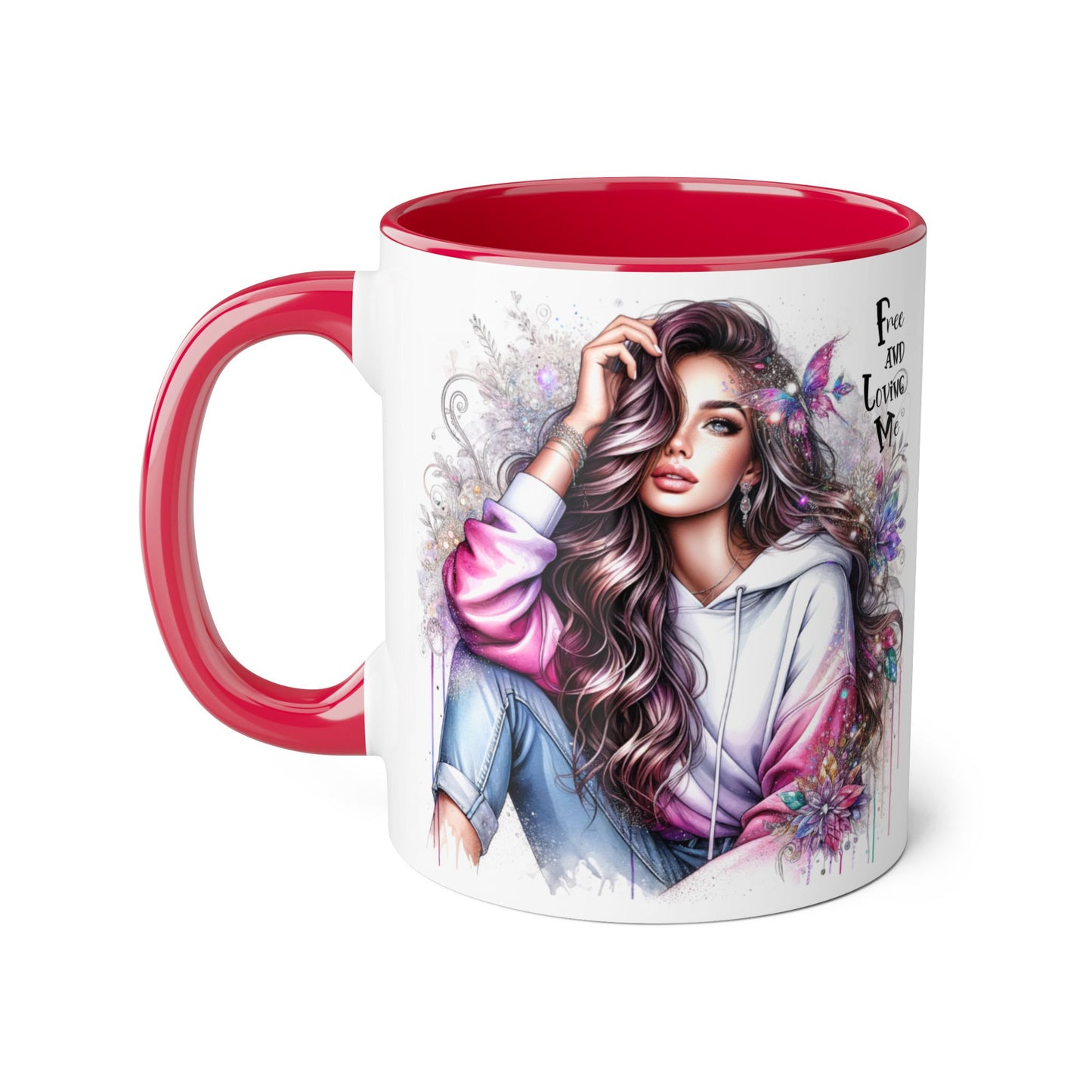 Bohemian Accent Mug - Free and Loving Me, Coffee Lover Gift, Artistic Drinkware, Unique Home Decor, Inspirational Mug
