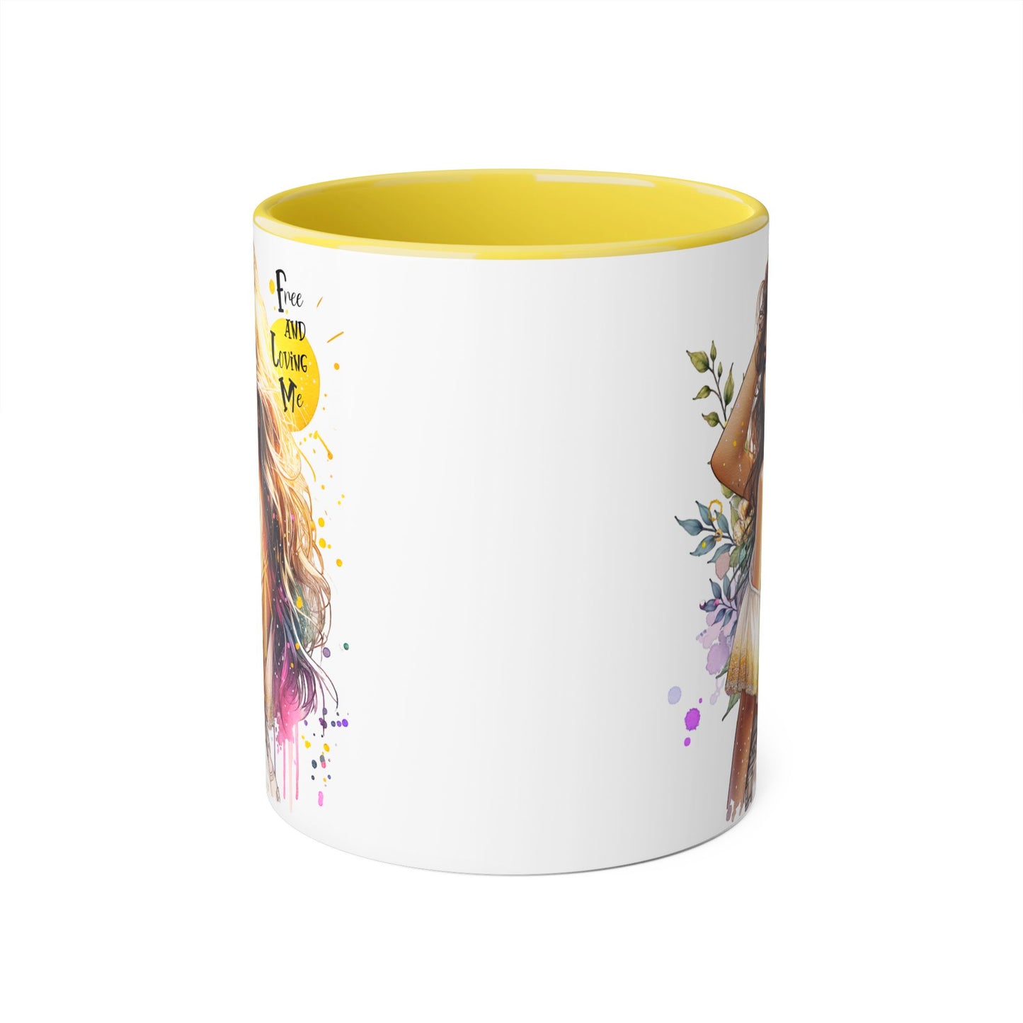 Free and Loving Me Boho Chic Accent Mug, Inspirational Coffee Cup, Free and Living Me, Gift for Her, Art Print Mug, Home Decor