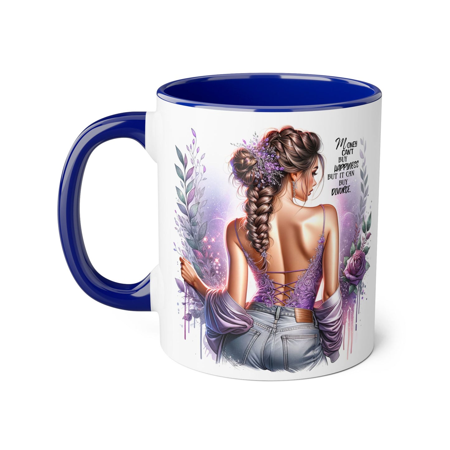 Money Can't Buy Happiness But It Can Buy Divorce Humoristic Artistic Affirmation Mug, Limitless Potential Coffee Cup, Inspirational Gift for Her, Motivational Drinkware, Empowerment Mug