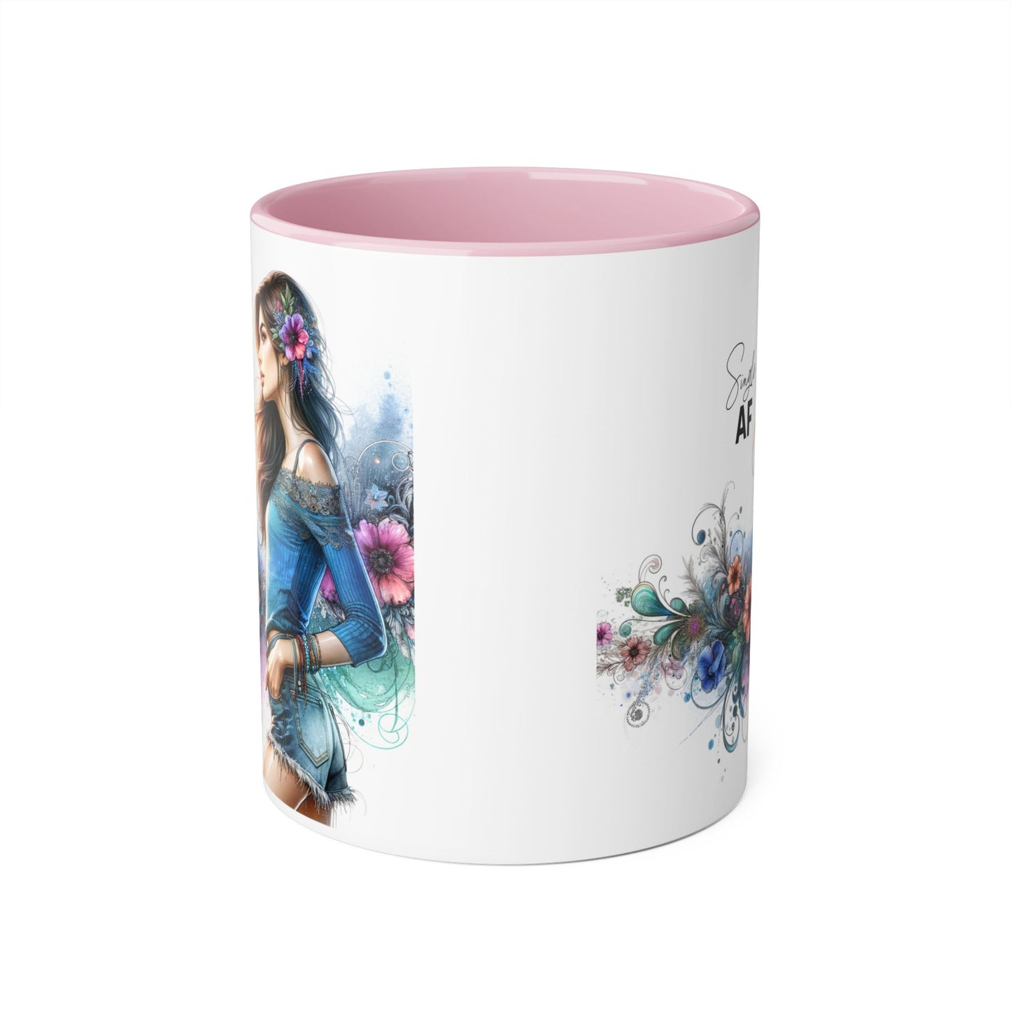 Vibrant Accent Mug - Perfect Gift for Singles, Fun Coffee Cup, Floral Artwork, Sassy Home Decor, Unique Birthday Present