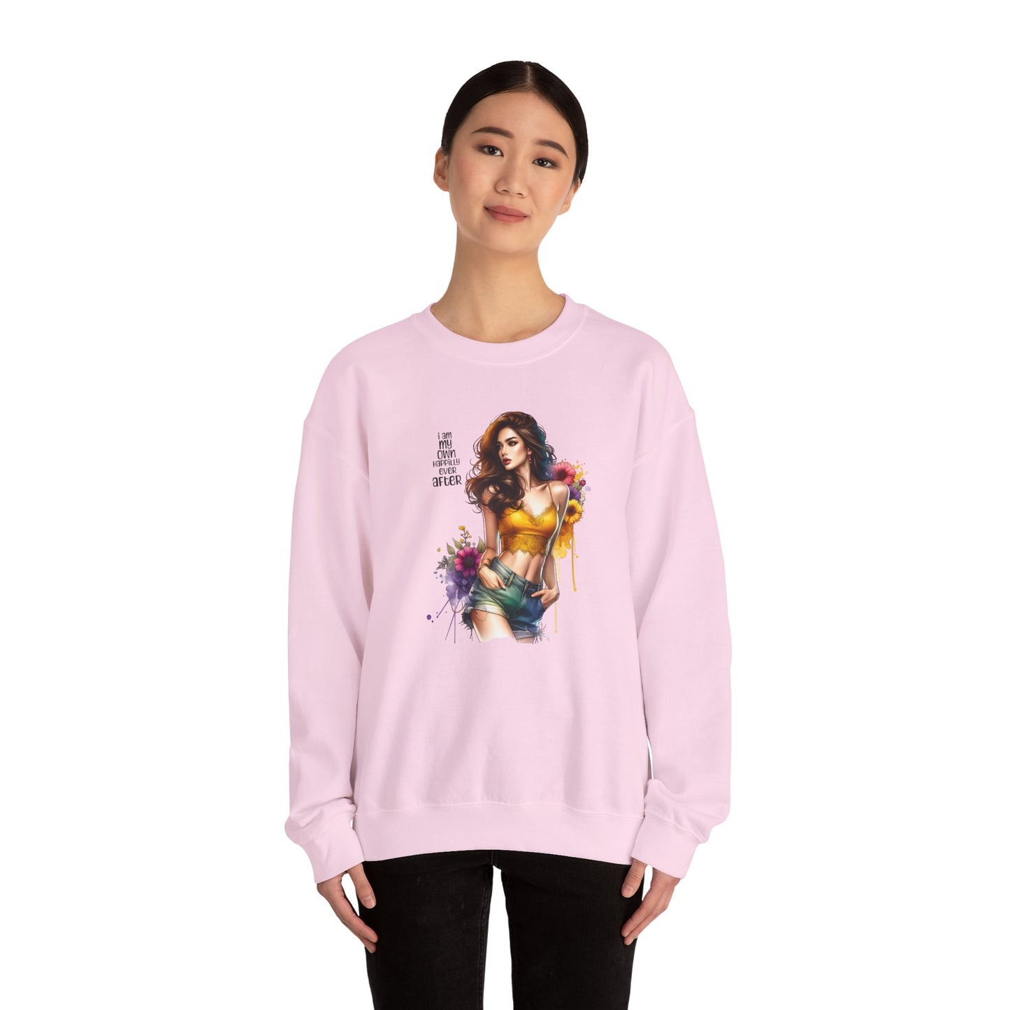 I Am My Own Happily Ever After Stylish Inspirational Crewneck Sweatshirt, Cozy Unisex Pullover, Art Print Sweatshirt, Gift for Her, Everyday Wear, Colorful Design