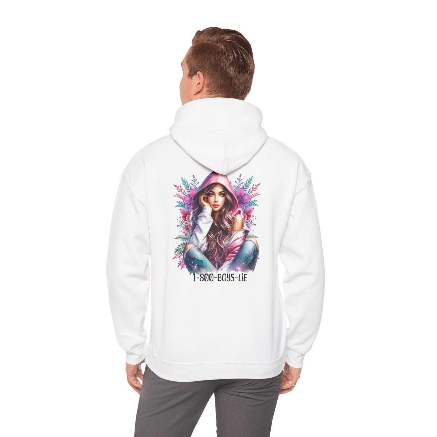 1-800-Boys-Lie Colorful Graphic Hoodie: Fashionable Sweatshirt for Art Lovers, Unisex Casual Wear, Gift for Birthdays, Holidays, Style Statement