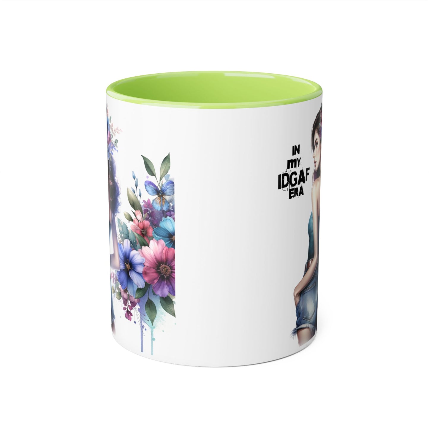 Bold Floral IDGAF Era Mug | Unique Coffee Gift | Retro Vibes | Sassy Tea Cup | Fun Home Decor | Statement Drinkware | 11oz Accent Mug