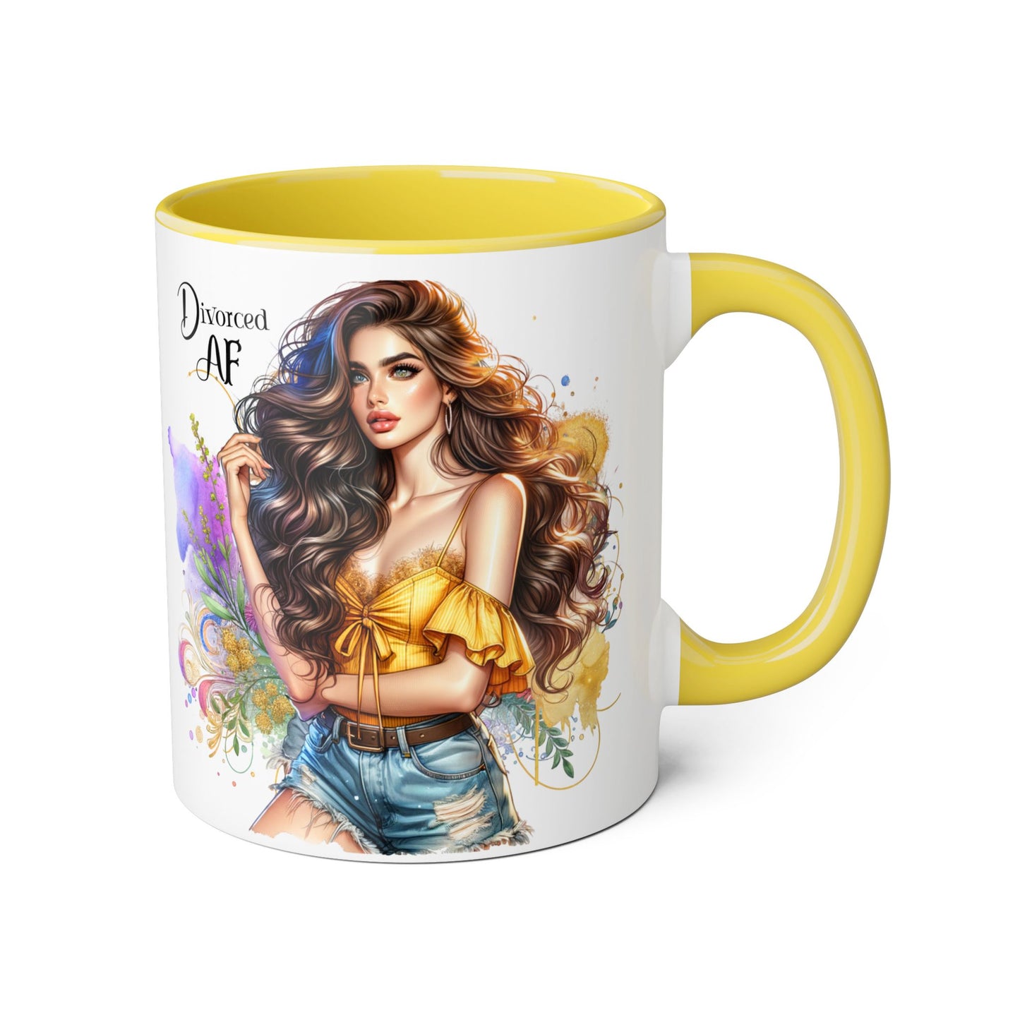 Divorced AF Accent Mug – Perfect for Coffee Lovers, Gift for Divorce Celebration, Sassy Mug, Unique Coffee Cup, Empowering Drinkware