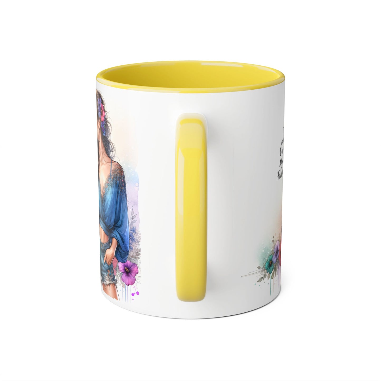 Chic Floral Accent Mug | I Can Buy My Own Flowers | Gift for Her, Coffee Cup, Art Mug, Inspirational Drinkware, Stylish Tea Mug