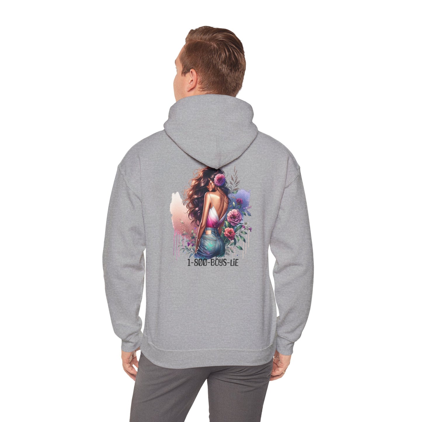 1-800-Boys-Lie Beautiful Floral Mermaid Hoodie - Unisex Heavy Blend™, Perfect for Cozy Days, Gifts, Beach Lovers, Everyday Wear