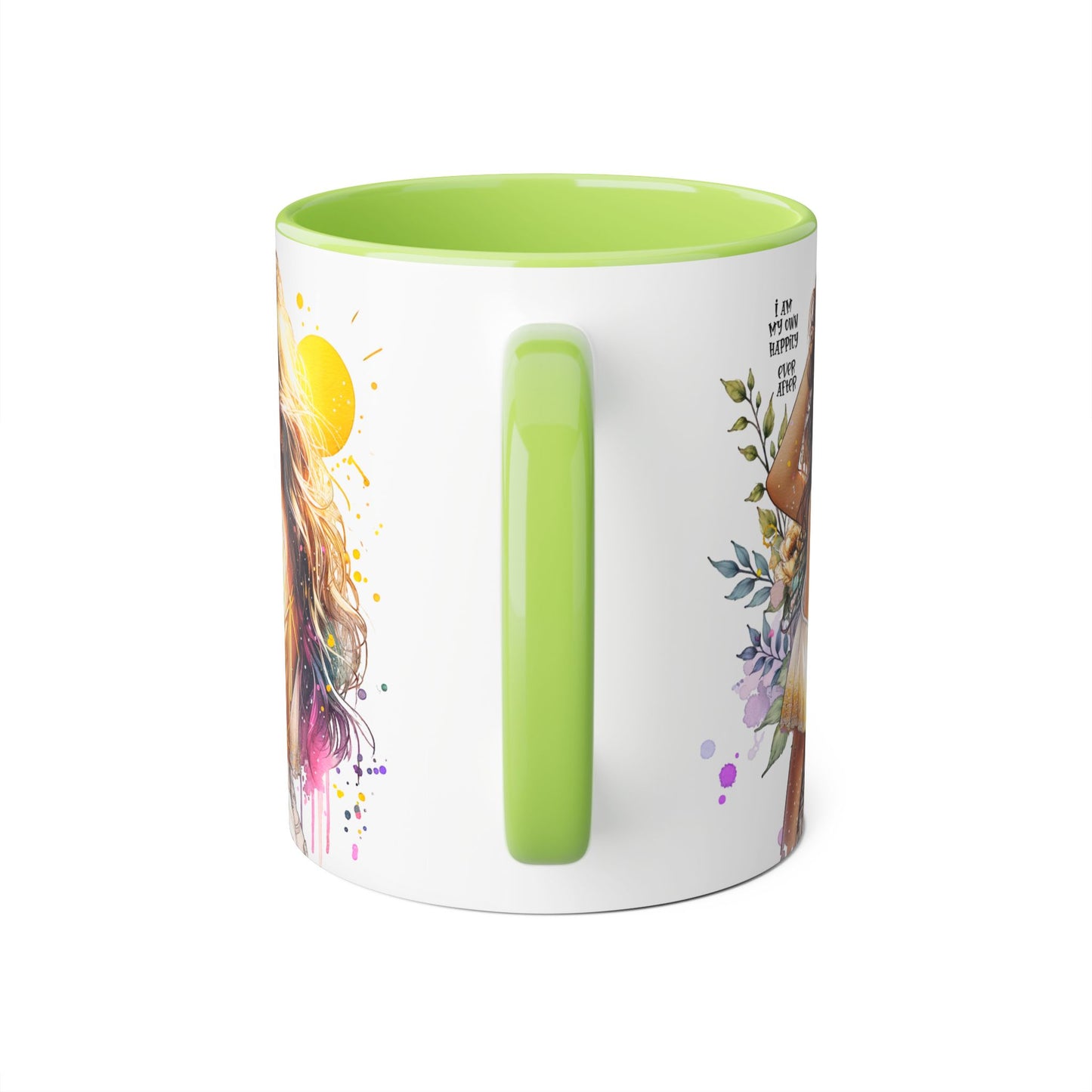 Inspirational Floral Accent Mug - "I Am My Own Happily Ever After " - 11oz