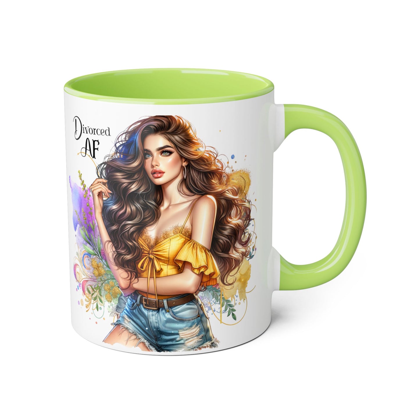 Divorced AF Accent Mug – Perfect for Coffee Lovers, Gift for Divorce Celebration, Sassy Mug, Unique Coffee Cup, Empowering Drinkware