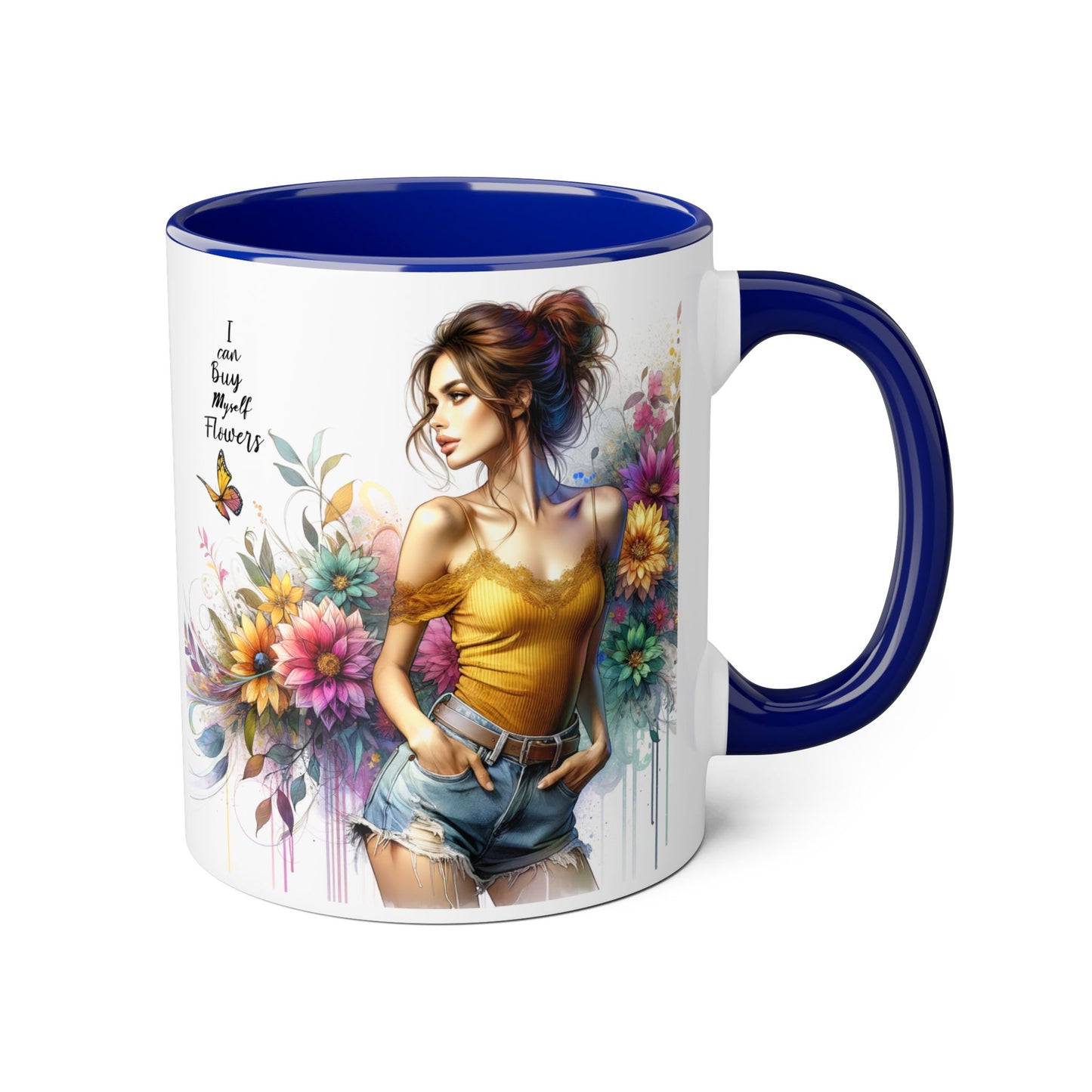 I Can Buy Myself Flowers Floral Vibes Coffee Mug, Art Mug for Flower Lovers, Gift for Gardeners, Birthday Mug, Home Decor