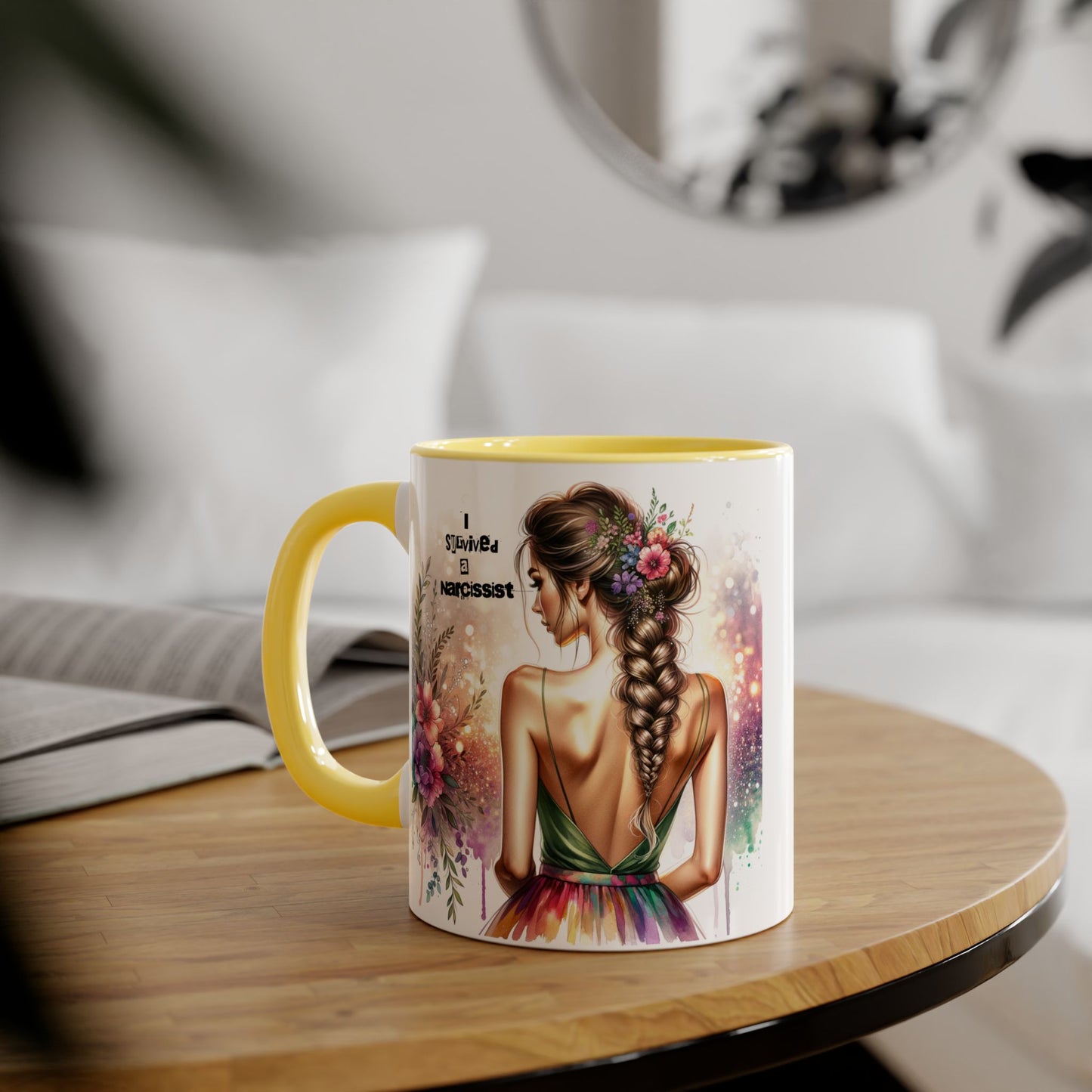 Colorful Floral Accent Mug