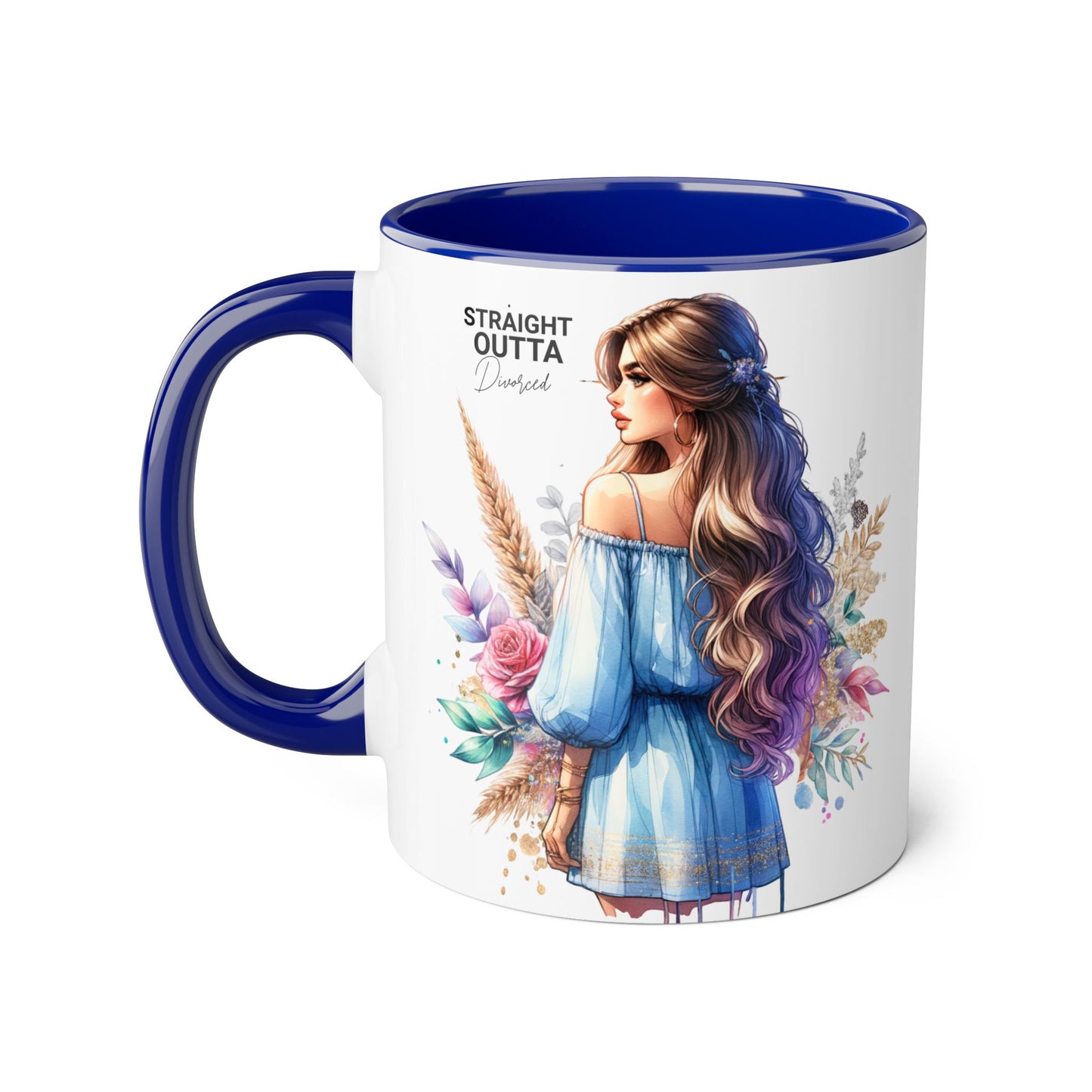 Straight Outta Divorced Humoristic Artistic Accent Mug - Inspiring Gift for Her, Coffee Tea Cup, Home & Kitchen Decor, Personalized Unique Gift