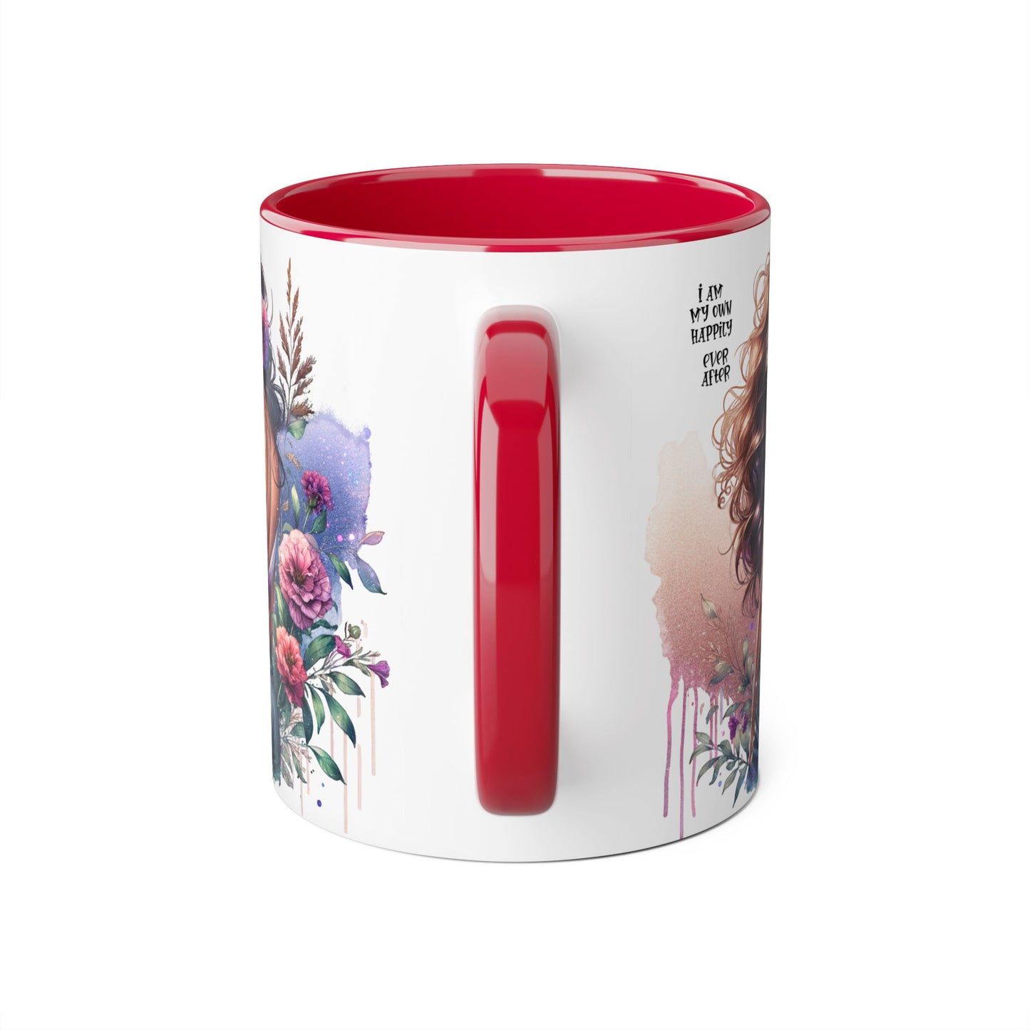 Boho Floral Accent Mug - 11oz - Inspirational "I Am My Own Happily Ever After " Design
