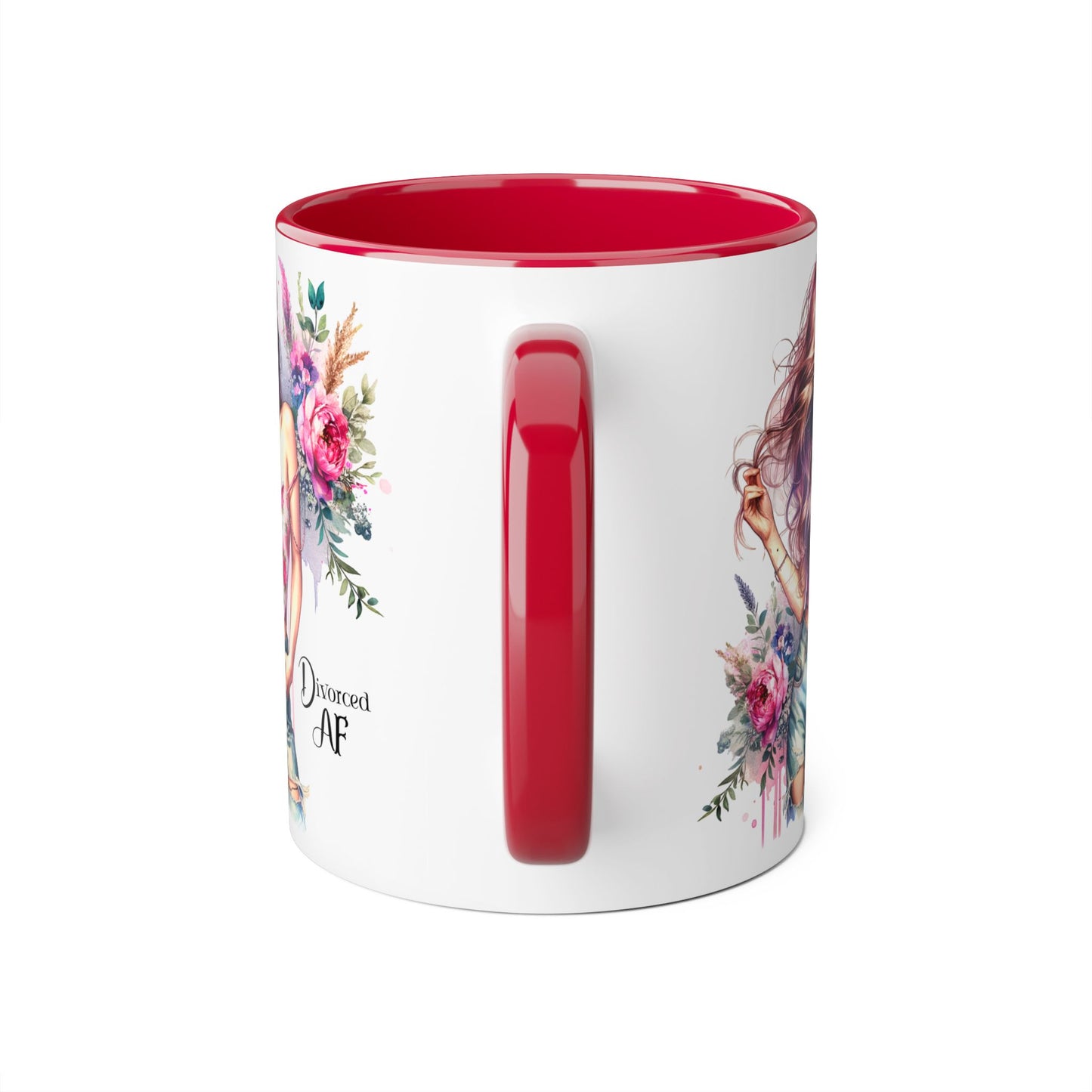 Diamond AF Floral Accent Mug - Stylish Coffee Cup, Great Gift for Her, Birthday, Friendship, Self-Care