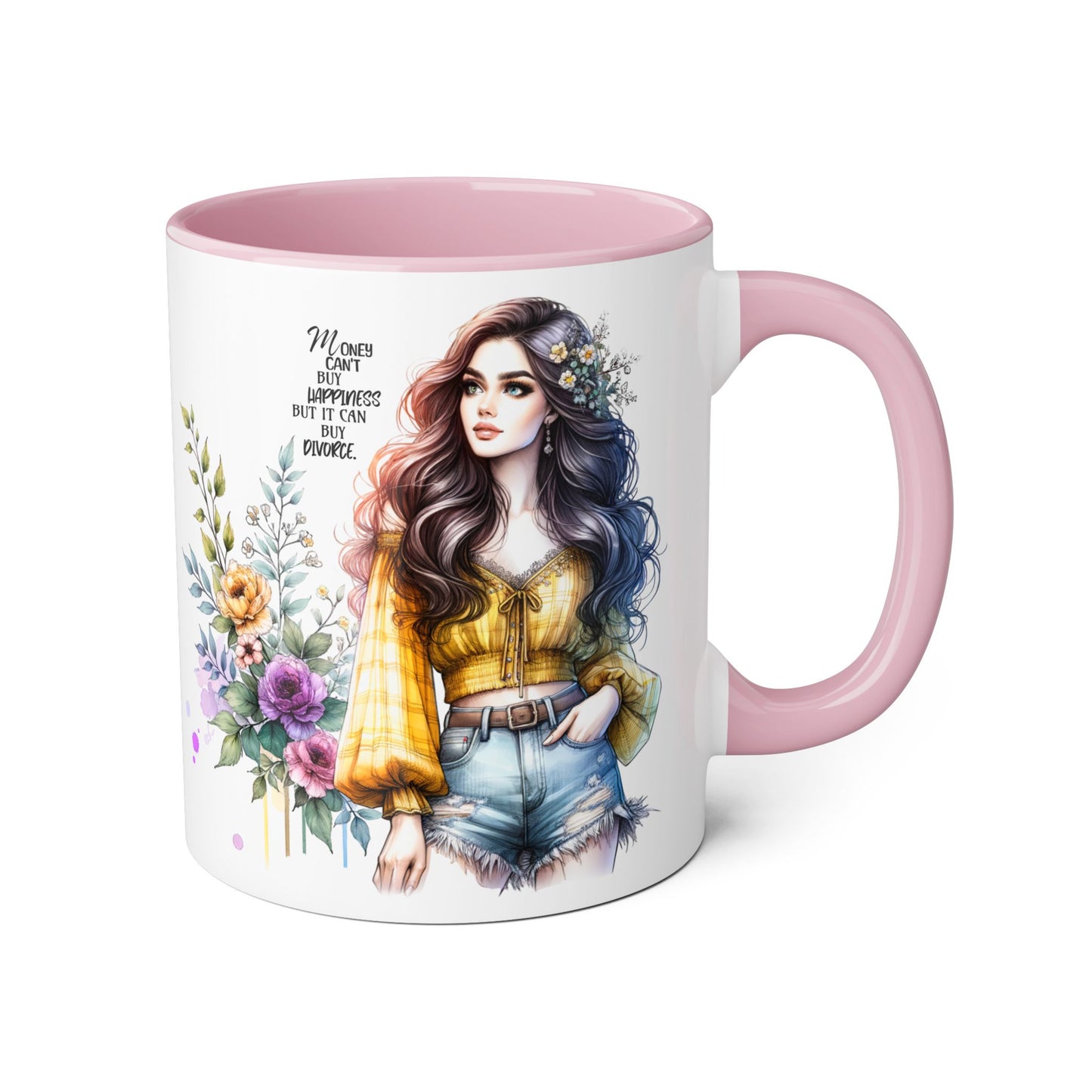 Mug Money Can't Buy Happiness But It Can Buy Divorce Humoristic 11oz Accent Mug