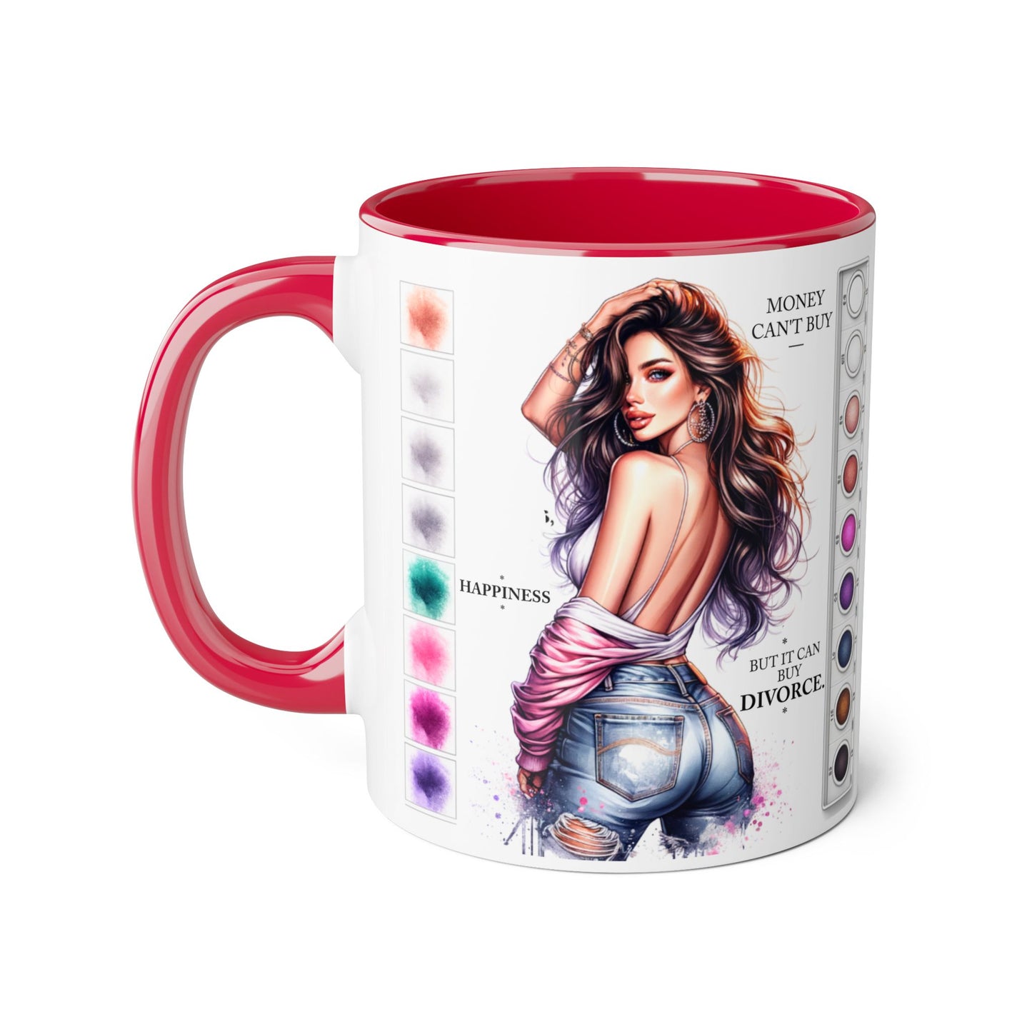 Money Can't Buy Happiness But It Can Buy Divorce Humoristic Mug, Funny Coffee Cup for Women, Gift for Best Friend, Brighten Your Day with Laughs, Inspirational Drinkware