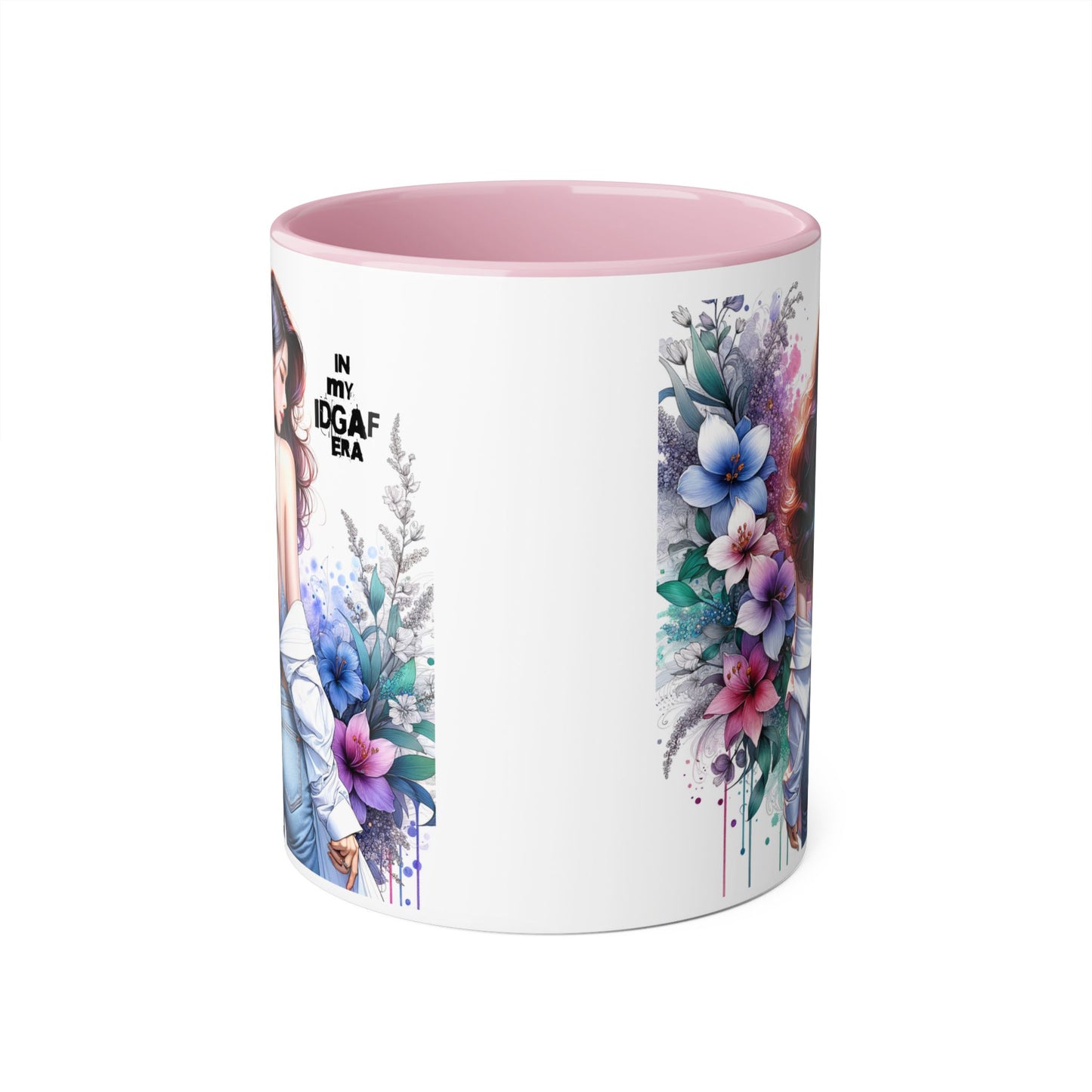 Floral Graphic Accent Mug, Gift for Her, Coffee Tea Mug, Unique Housewarming Present, My IDGAF Era