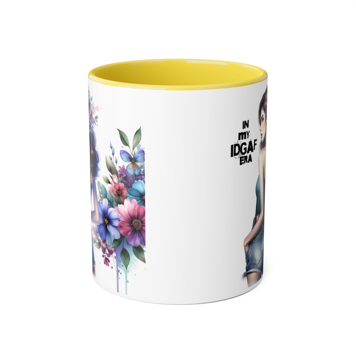 Bold Floral IDGAF Era Mug | Unique Coffee Gift | Retro Vibes | Sassy Tea Cup | Fun Home Decor | Statement Drinkware | 11oz Accent Mug