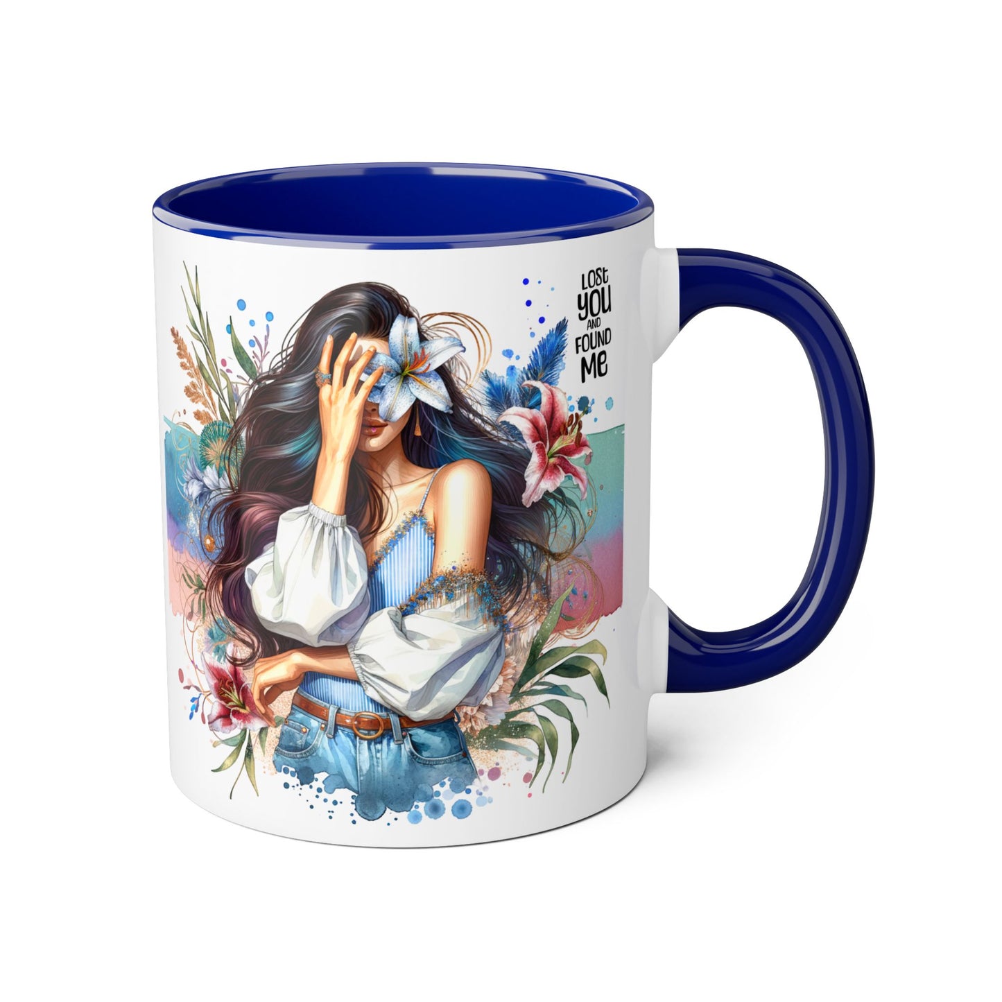 Lost You and Found Me Bohemian Accent Mug | Inspirational Gift for Her | Floral Coffee Cup | Unique Tea Mug | Art Lover's Drinkware