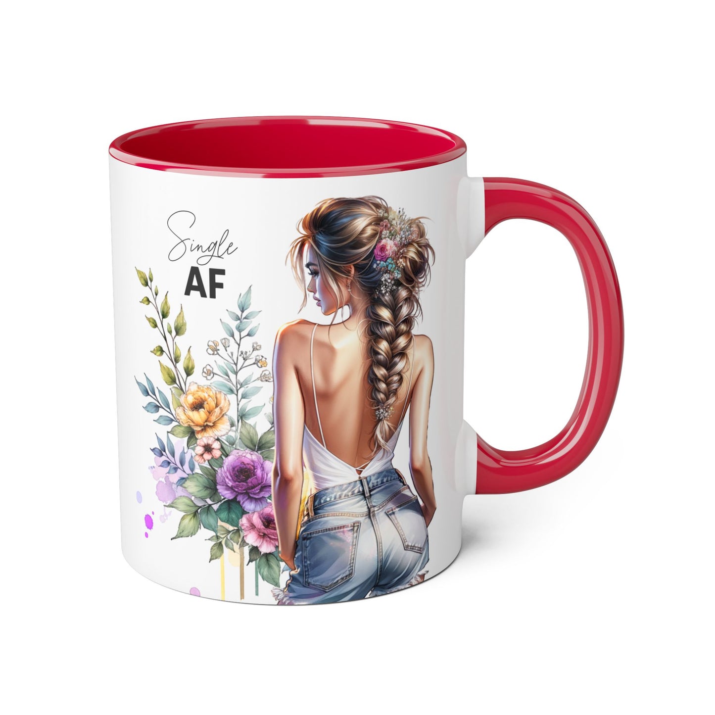 Single AF Chic Floral Accent Mug for Single Ladies | Perfect Gift for Birthdays, Weddings, or Just Because