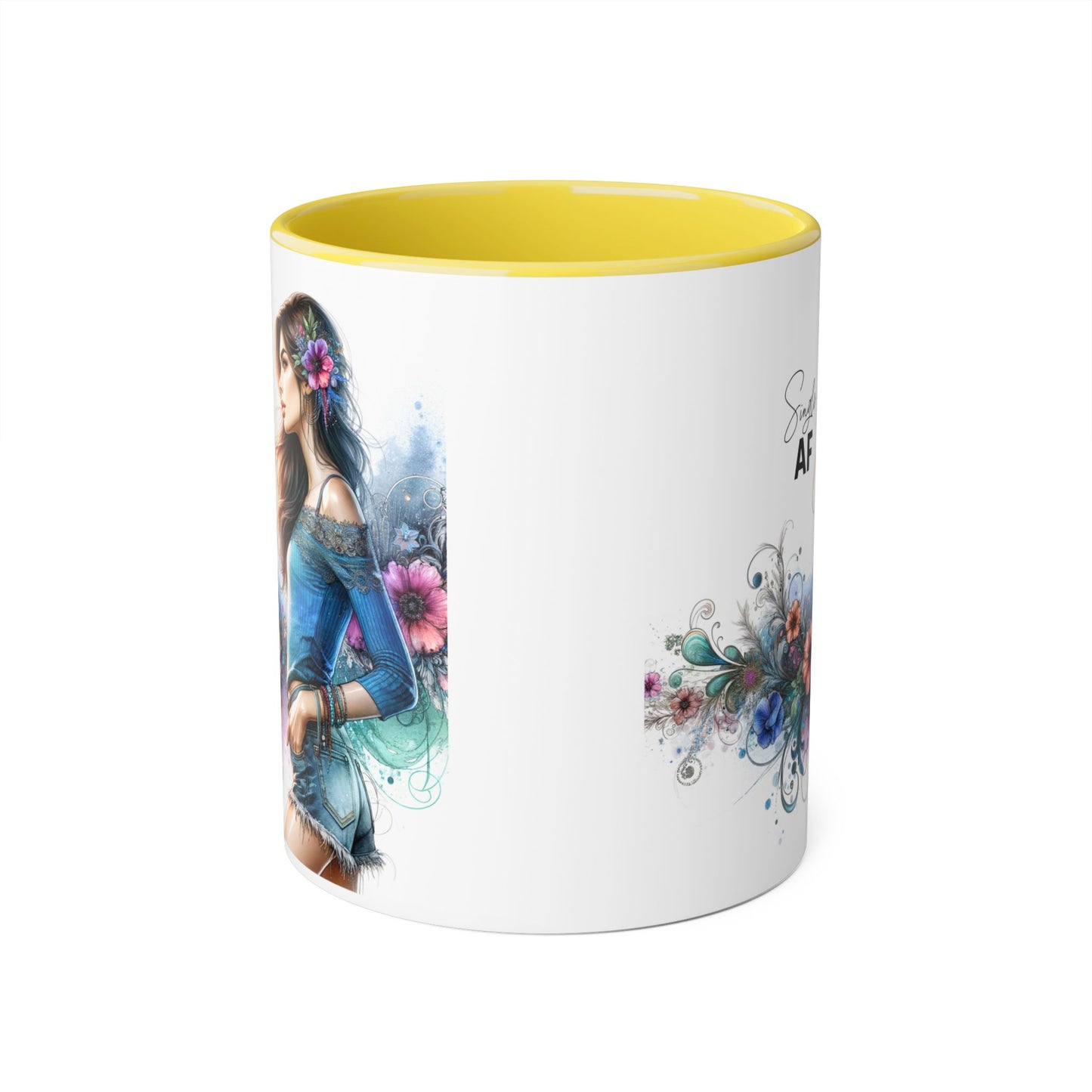 Vibrant Accent Mug - Perfect Gift for Singles, Fun Coffee Cup, Floral Artwork, Sassy Home Decor, Unique Birthday Present