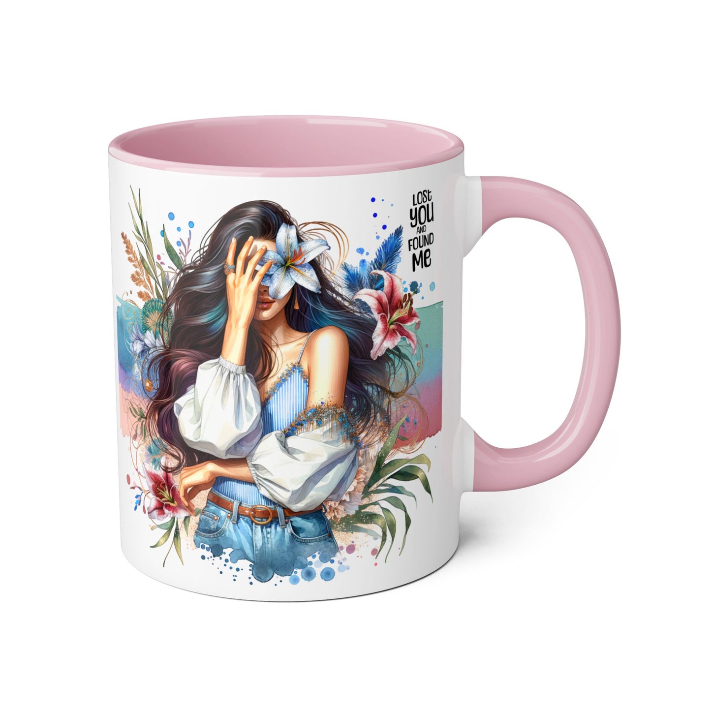 Lost You and Found Me Bohemian Accent Mug | Inspirational Gift for Her | Floral Coffee Cup | Unique Tea Mug | Art Lover's Drinkware
