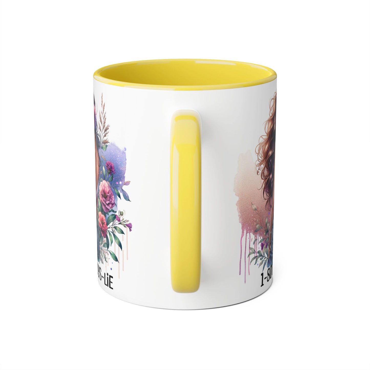 1-800-BOYS-LIE Floral Glam Accent Mug - 11oz Cool Coffee Cup for Stylish Sips, Perfect for Gifts, Parties, or Everyday Use