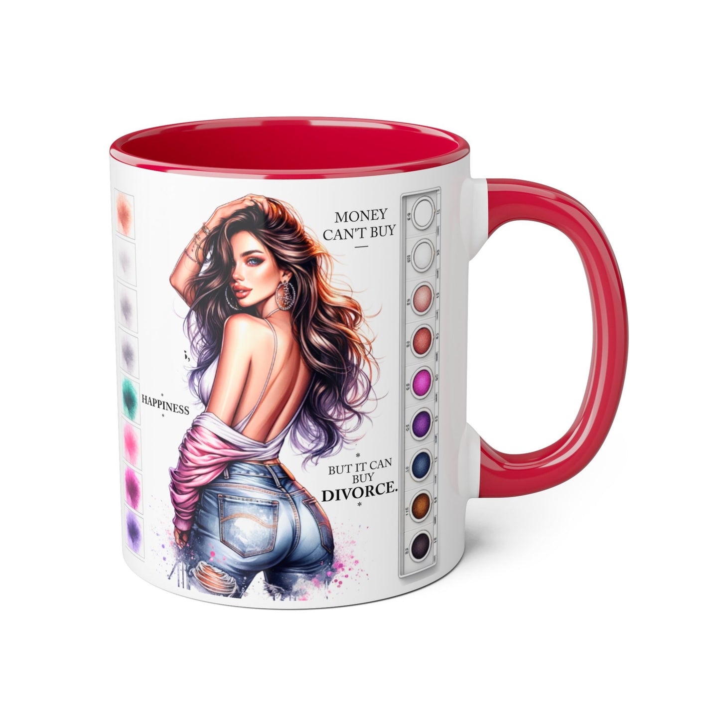 Money Can't Buy Happiness But It Can Buy Divorce Humoristic Mug, Funny Coffee Cup for Women, Gift for Best Friend, Brighten Your Day with Laughs, Inspirational Drinkware