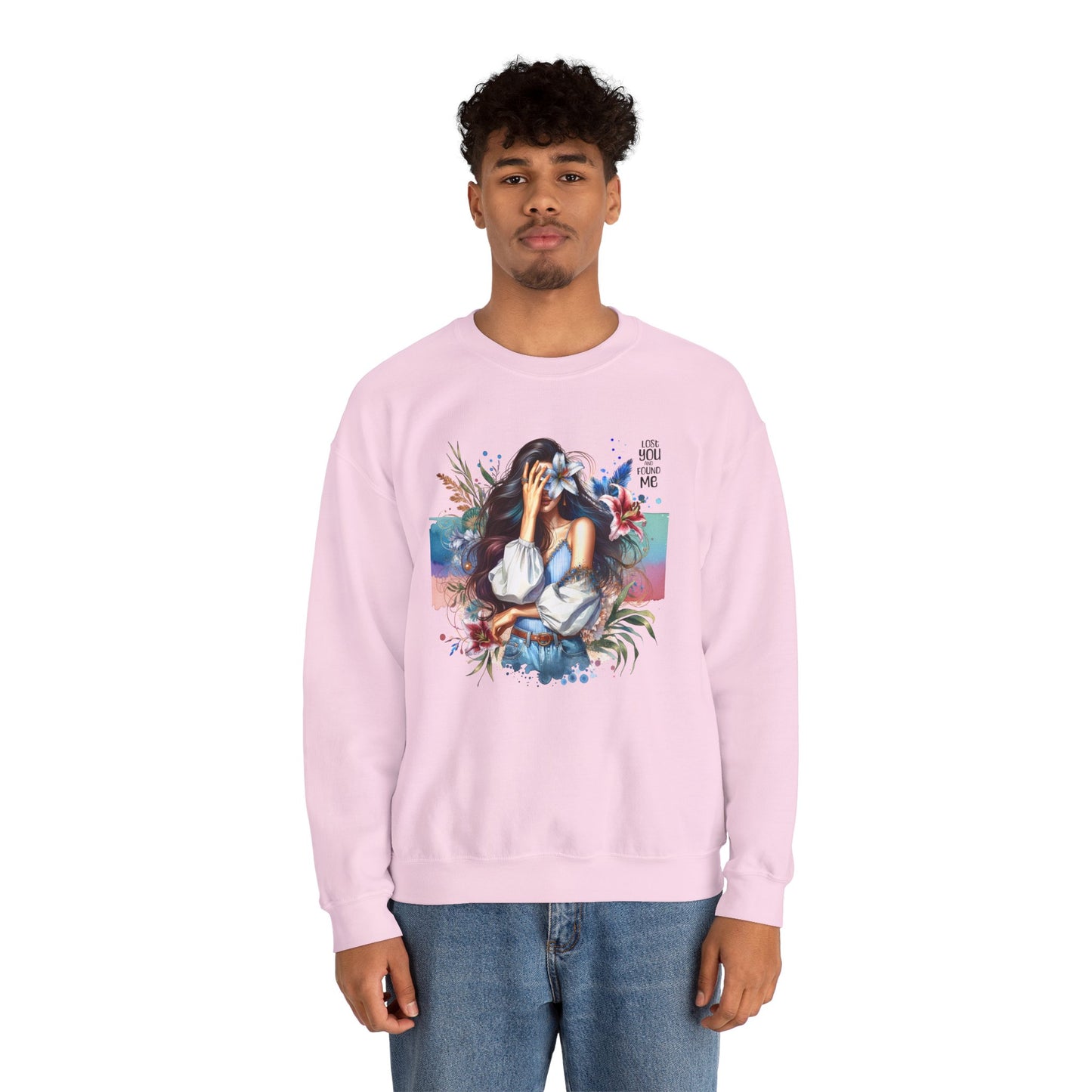 Lost You And Found Me Artistic Unisex Sweatshirt for Comfort and Style - Cozy Apparel, Gift for Her, Trendy Fashion, Relaxed Fit, Casual Wear